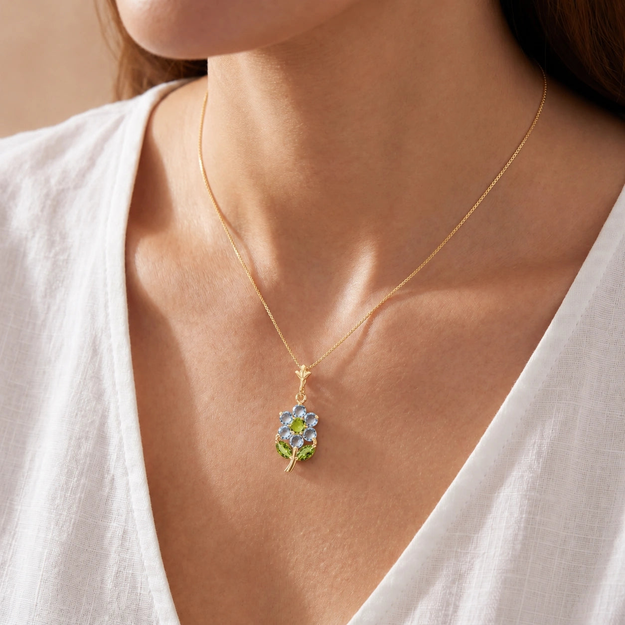 Yellow Gold Peridot & Aquamarine — Tomasina