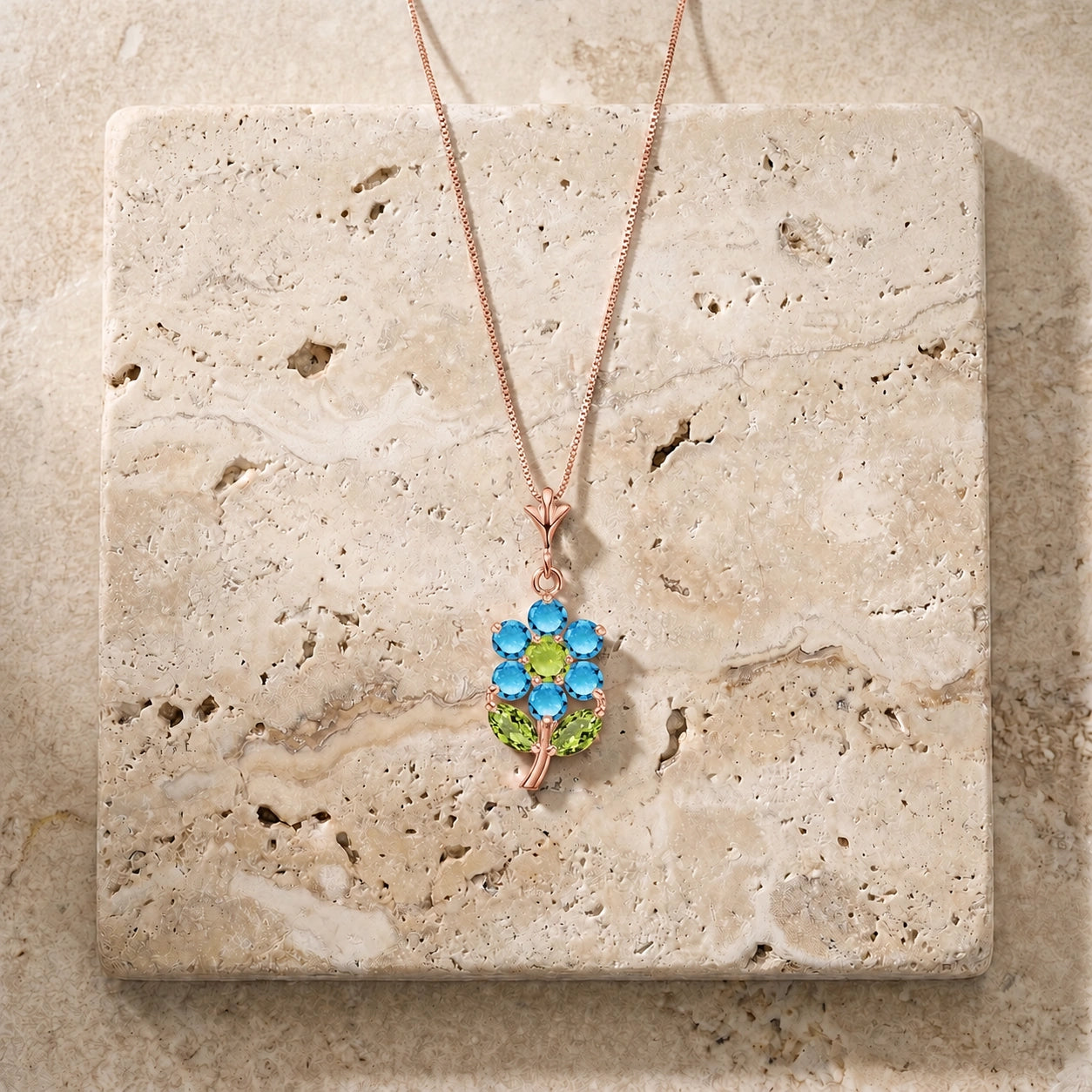 Rose Gold Peridot & Blue Topaz — Tomasina