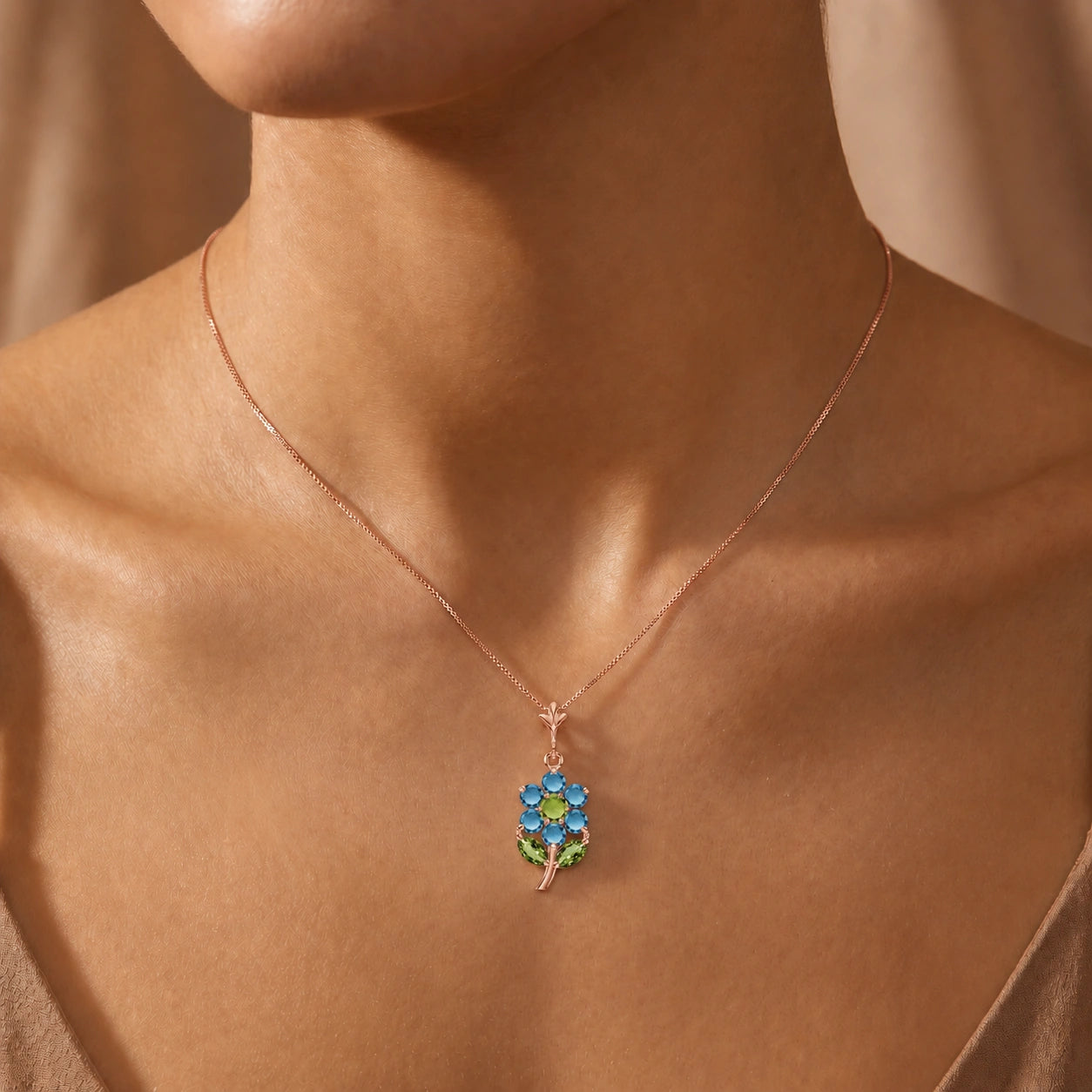 Rose Gold Peridot & Blue Topaz — Tomasina