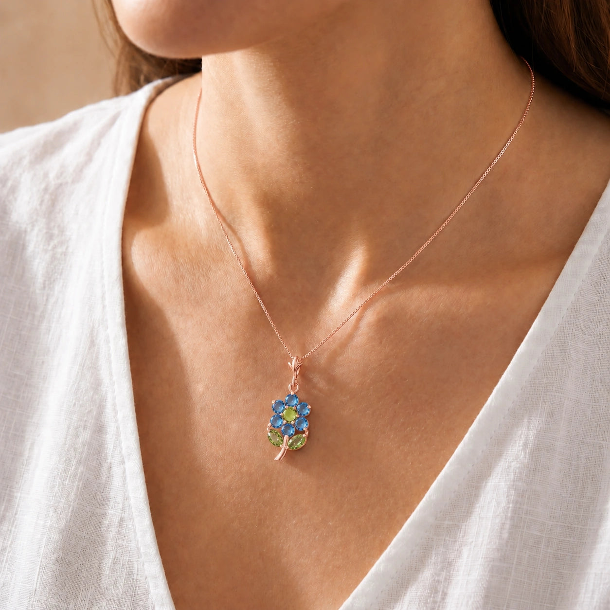 Rose Gold Peridot & Blue Topaz — Tomasina