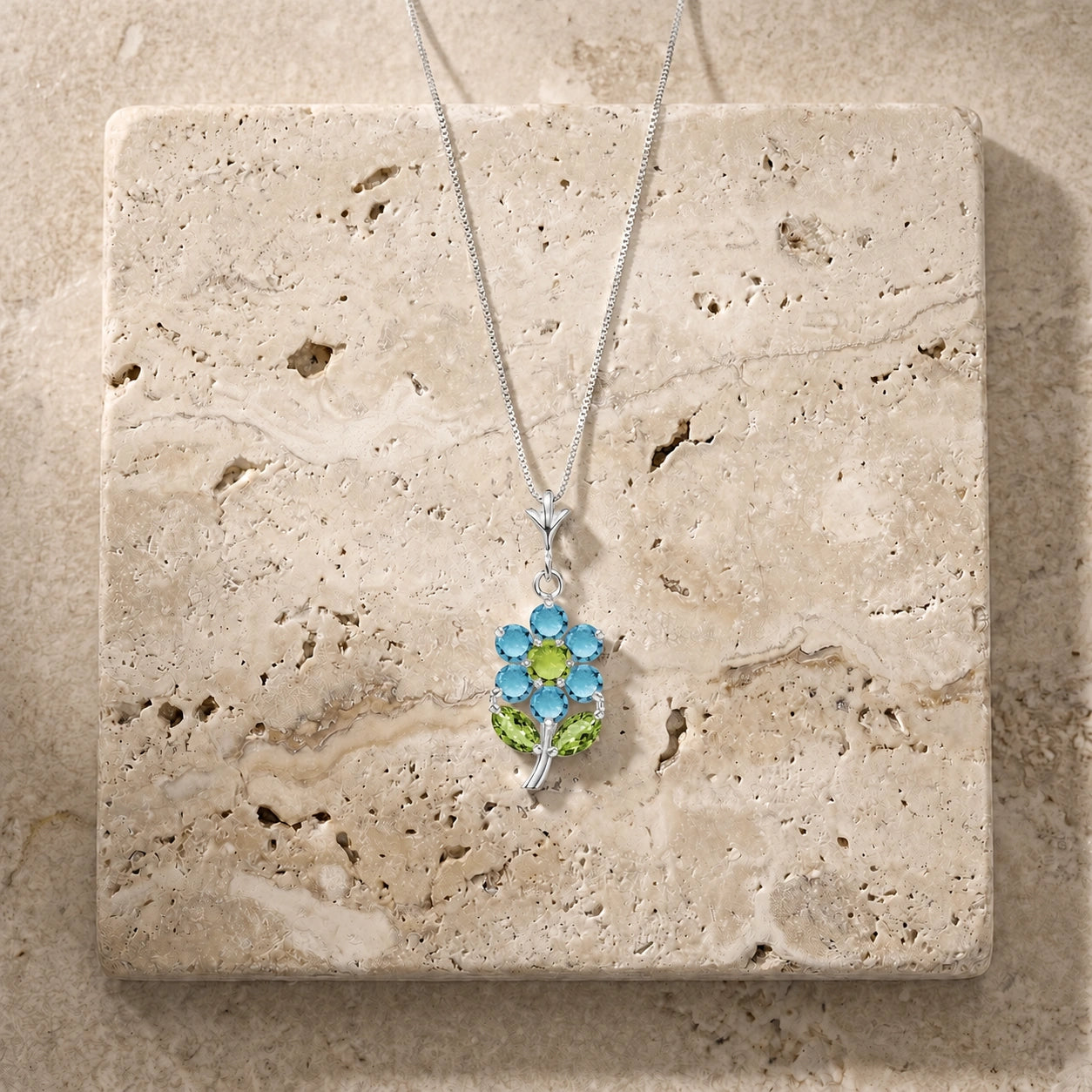 White Gold Peridot & Blue Topaz — Tomasina