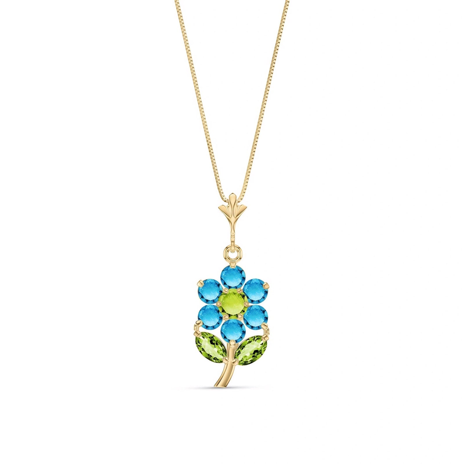 Yellow Gold Peridot & Blue Topaz — Tomasina