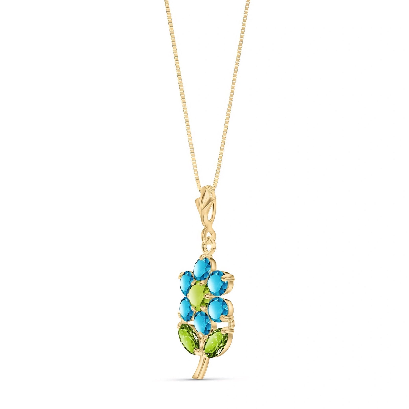 Yellow Gold Peridot & Blue Topaz — Tomasina