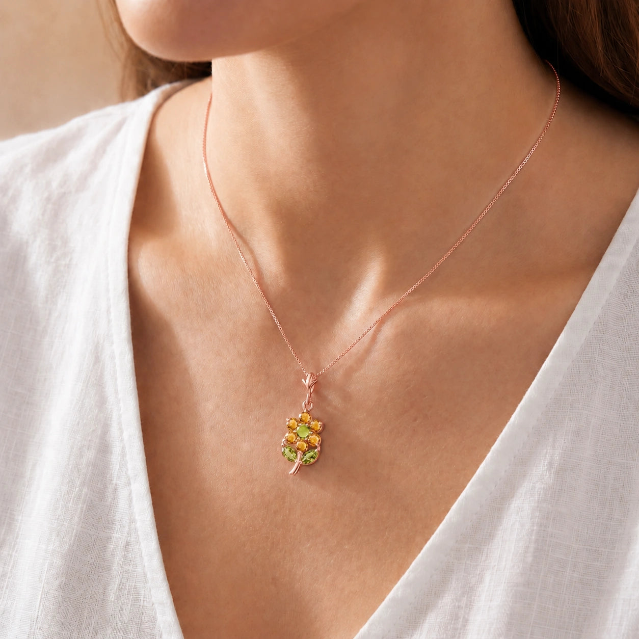 Rose Gold Peridot & Citrine — Tomasina
