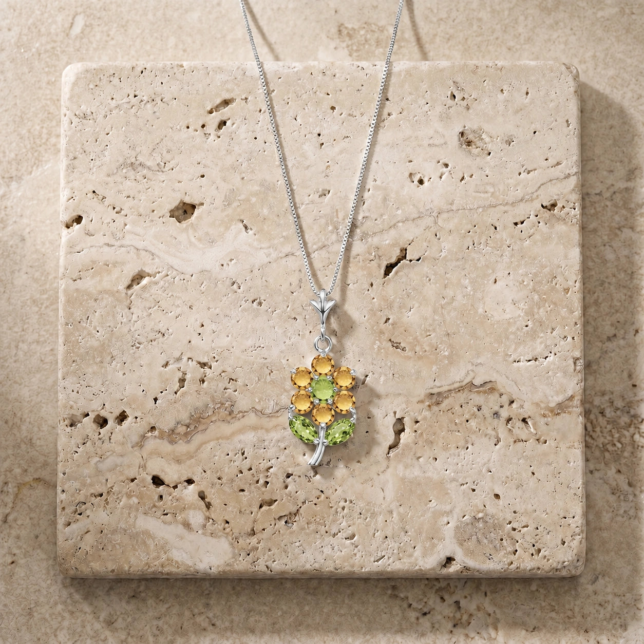 White Gold Peridot & Citrine — Tomasina