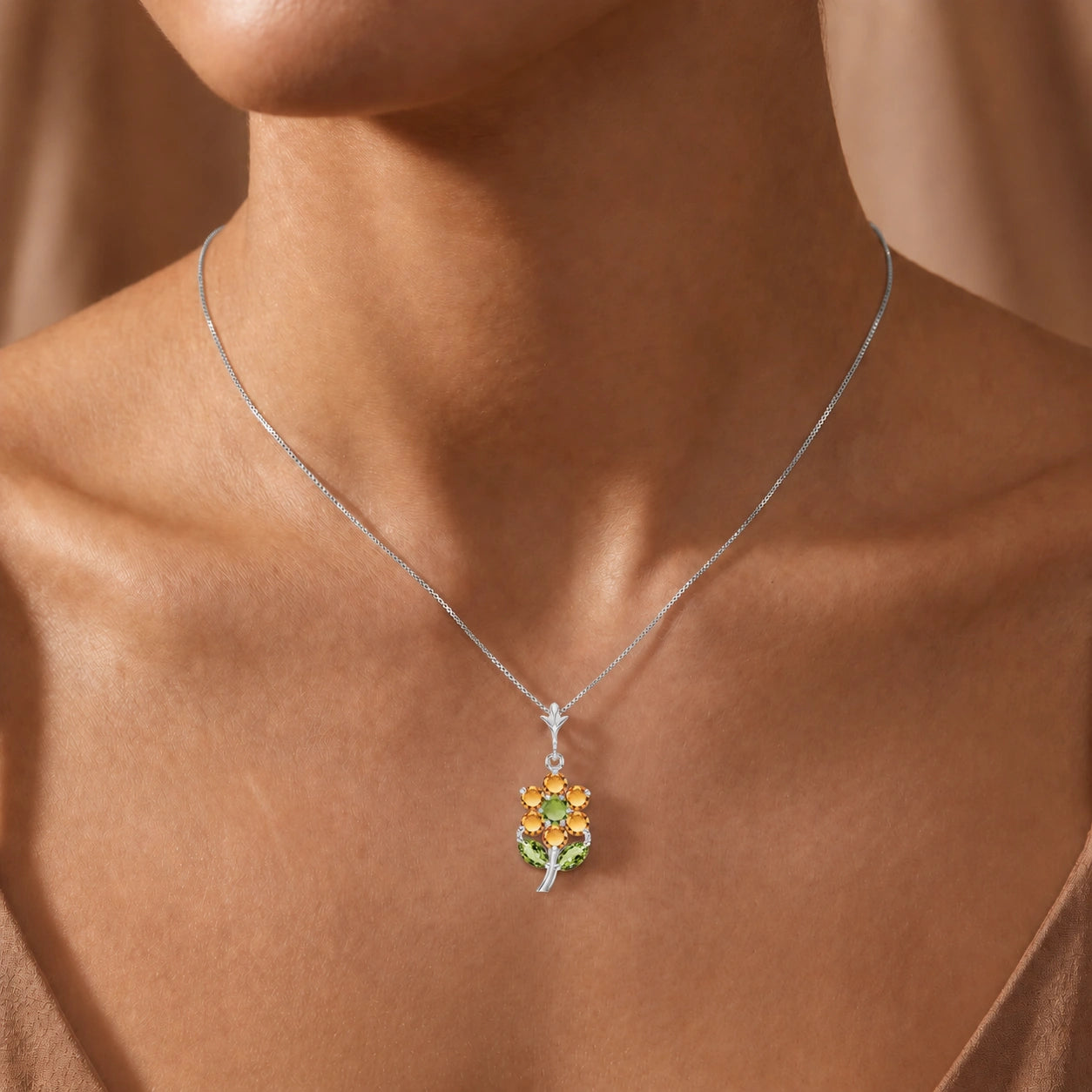 White Gold Peridot & Citrine — Tomasina