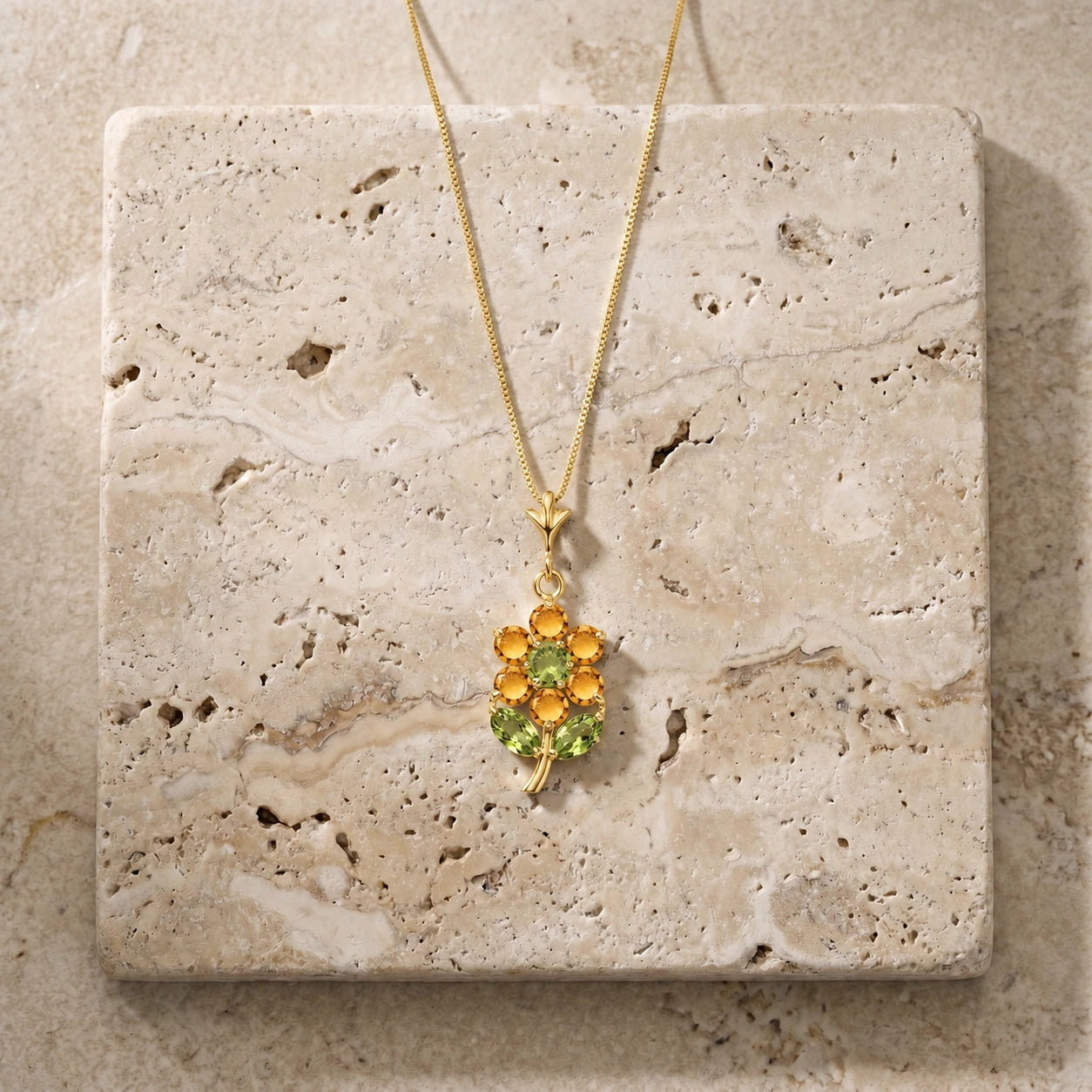 Yellow Gold Peridot & Citrine — Tomasina