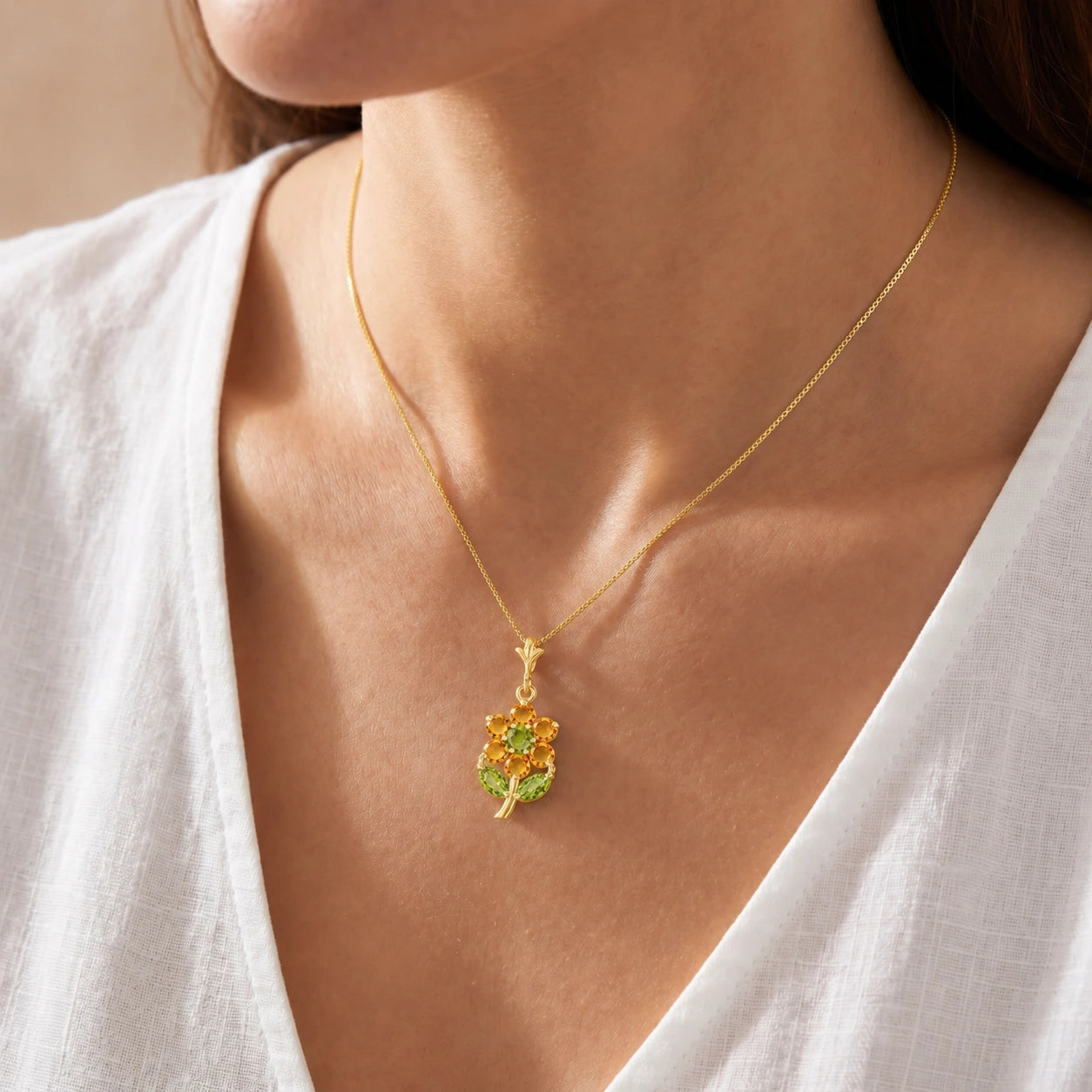 Yellow Gold Peridot & Citrine — Tomasina