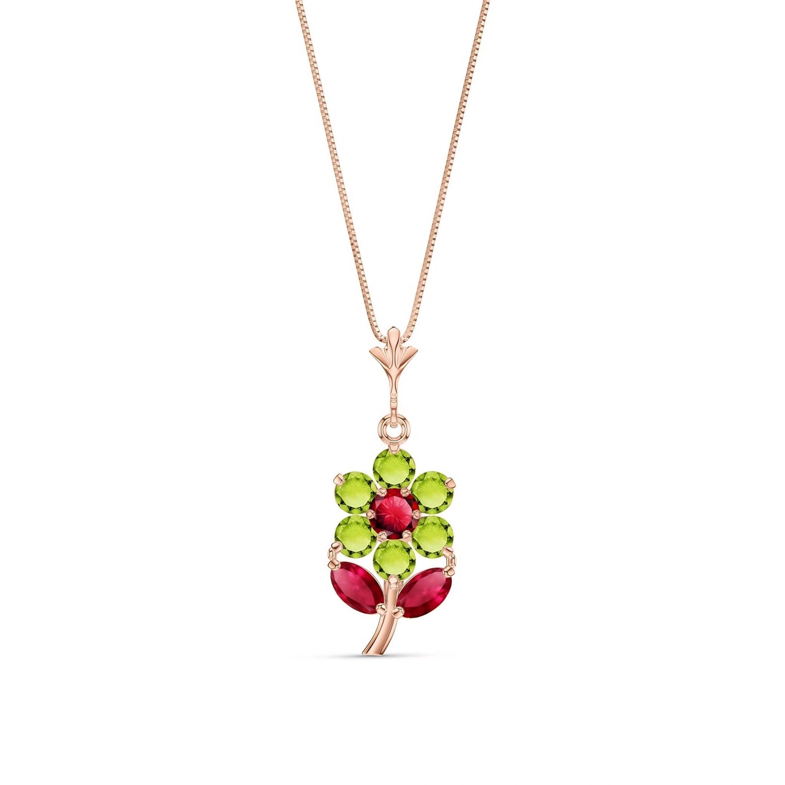 Rose Gold Peridot & Ruby — Tomasina