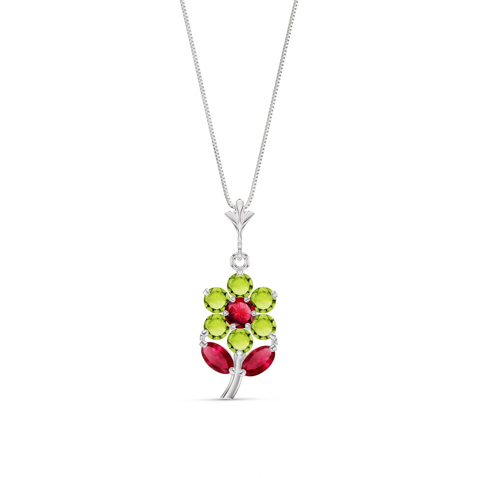 White Gold Peridot & Ruby — Tomasina