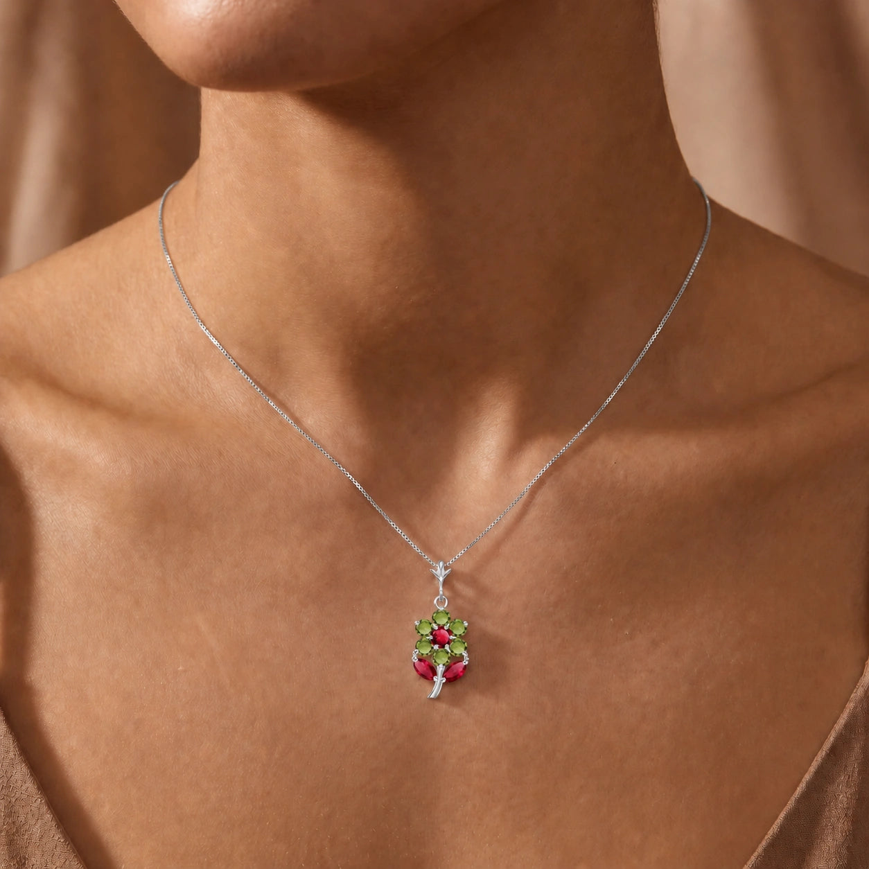 White Gold Peridot & Ruby — Tomasina