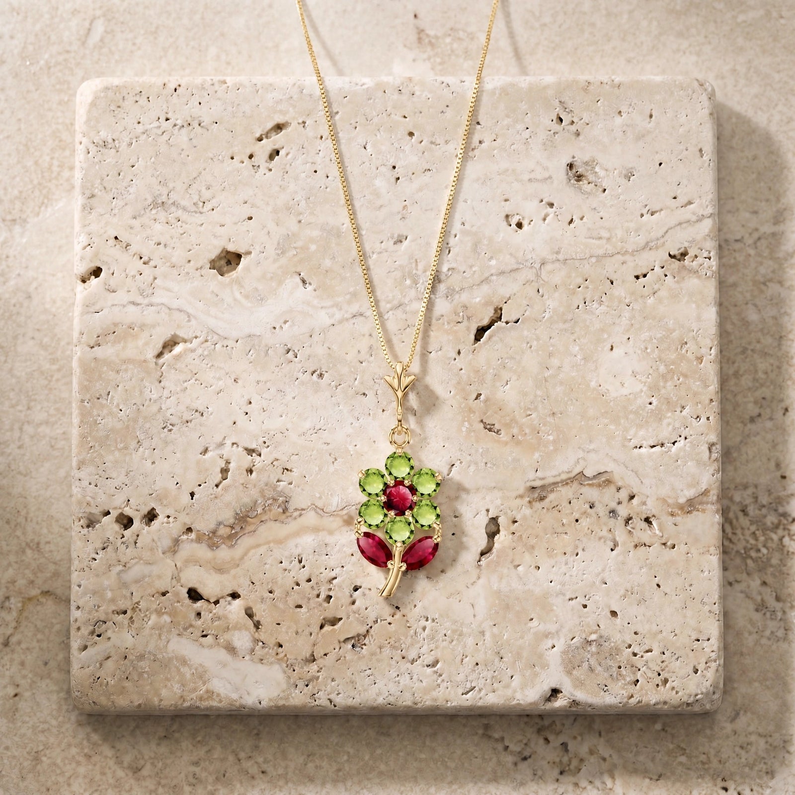 Yellow Gold Peridot & Ruby — Tomasina
