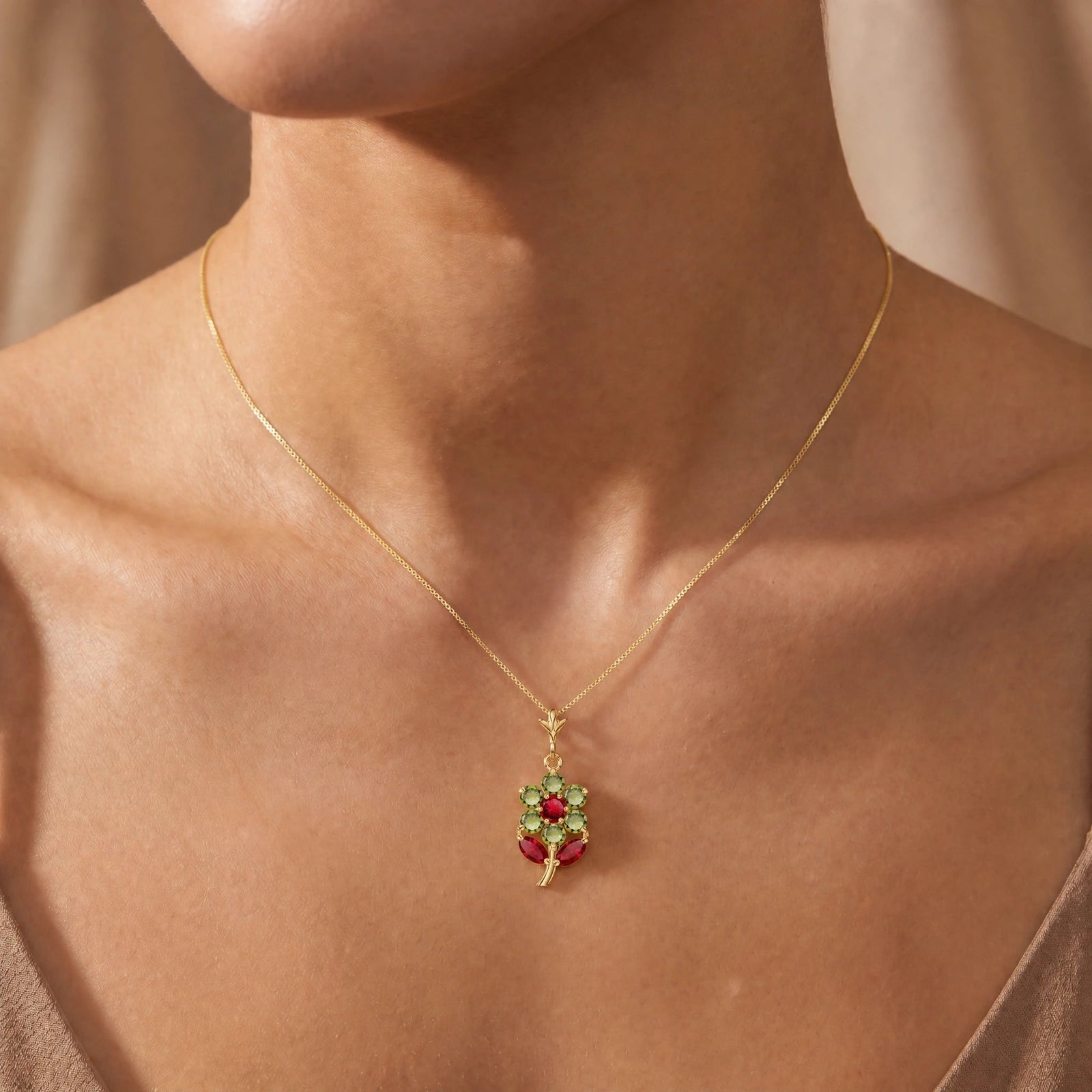 Yellow Gold Peridot & Ruby — Tomasina