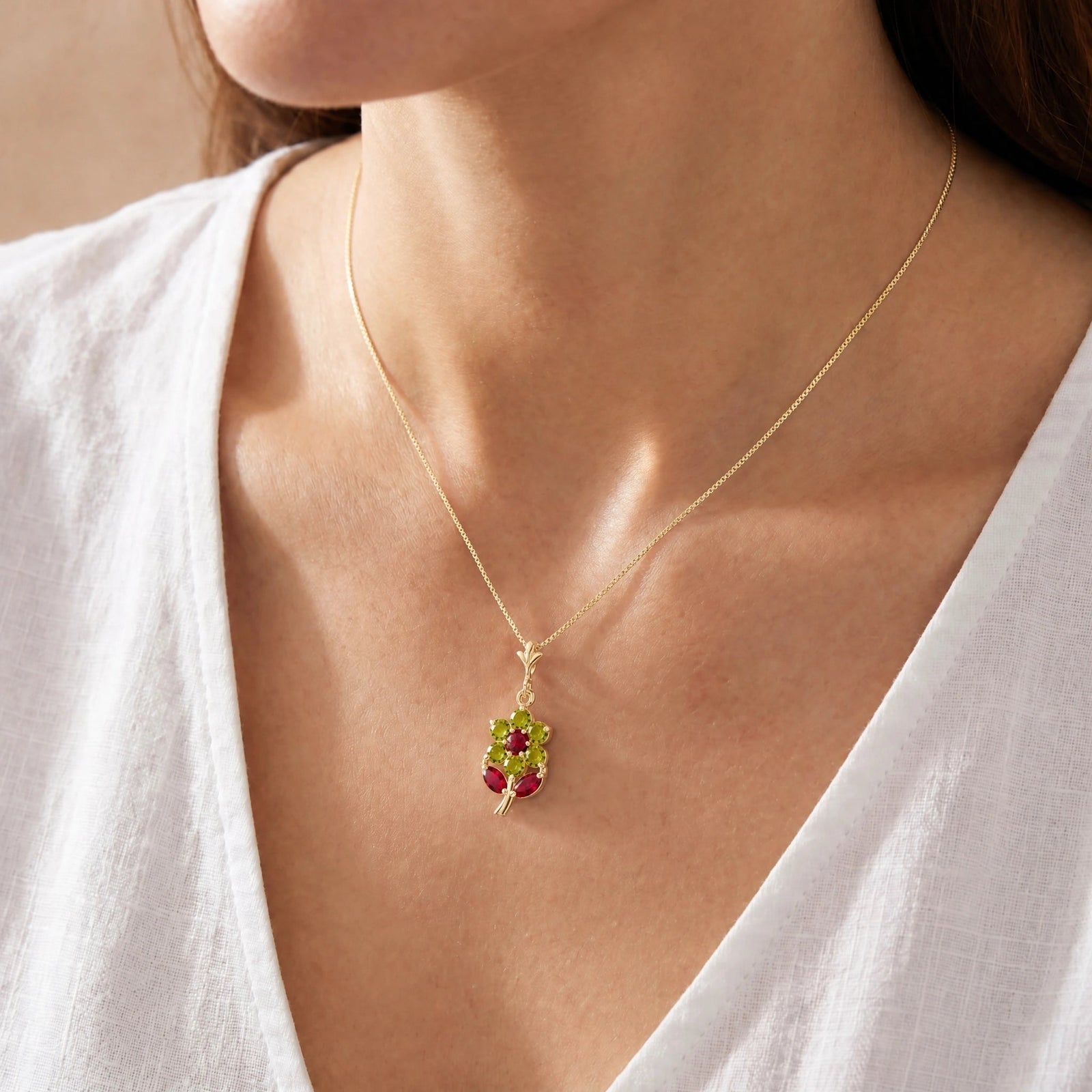 Yellow Gold Peridot & Ruby — Tomasina
