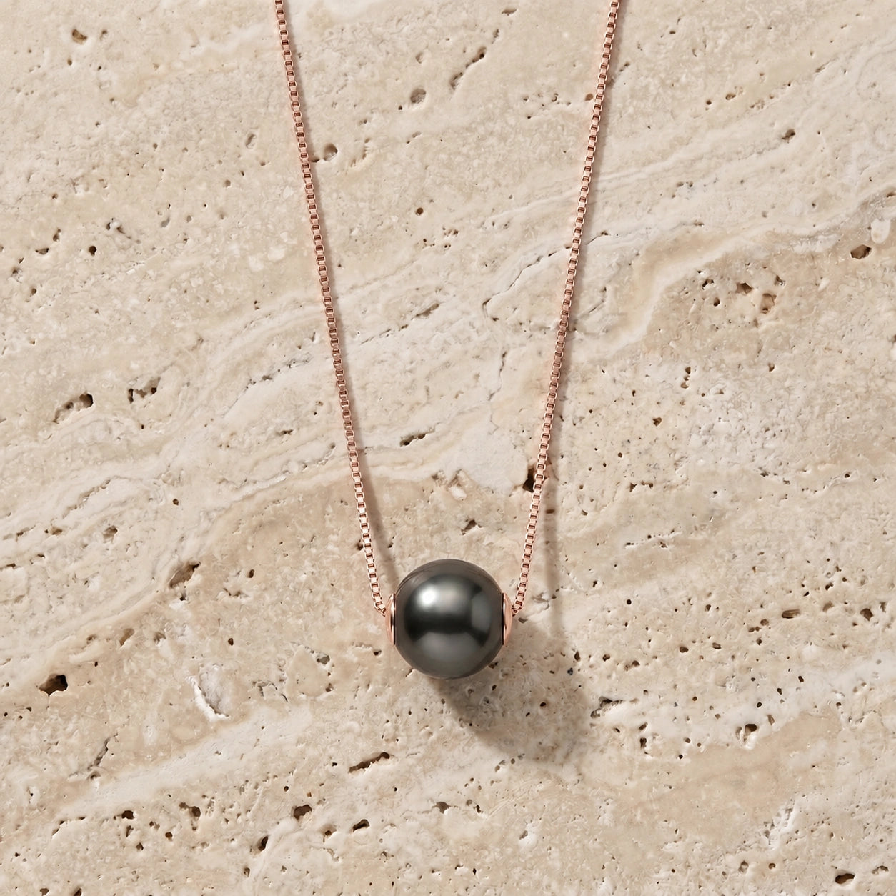 Rose Gold Belle Pendant Necklace Pearl 10K — Aurora