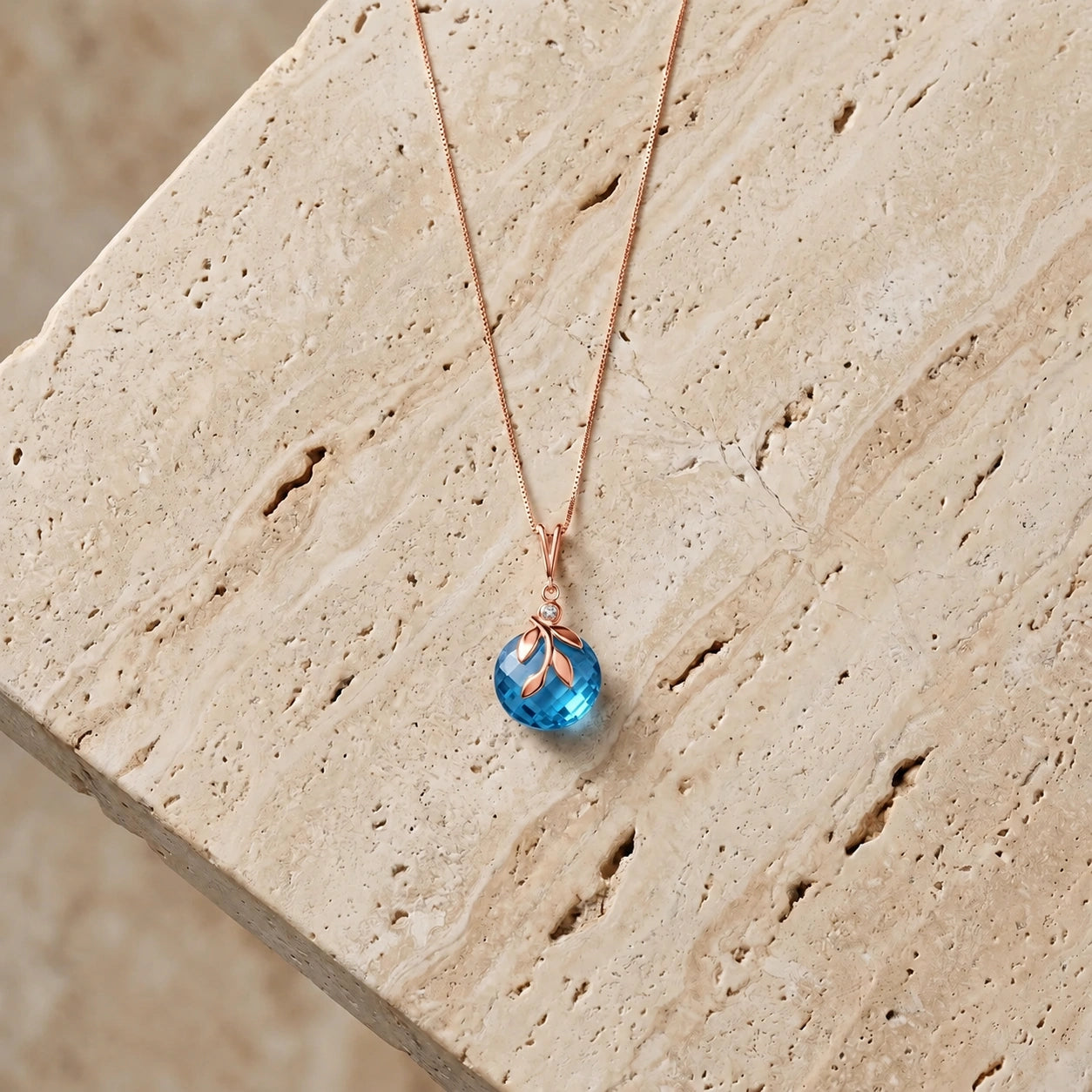 Rose Gold Blue Topaz & Diamond — Umbertina