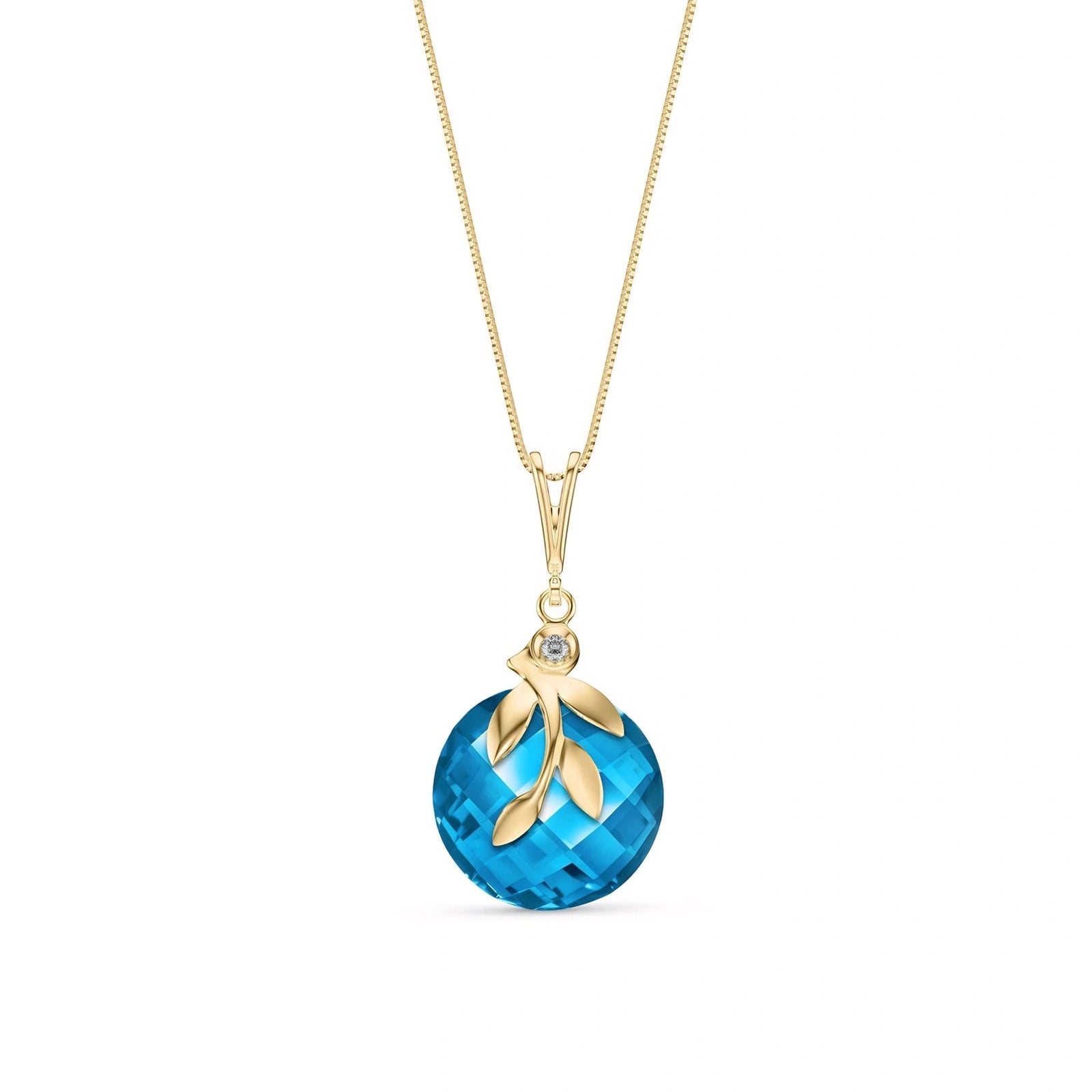 Yellow Gold Blue Topaz & Diamond — Umbertina