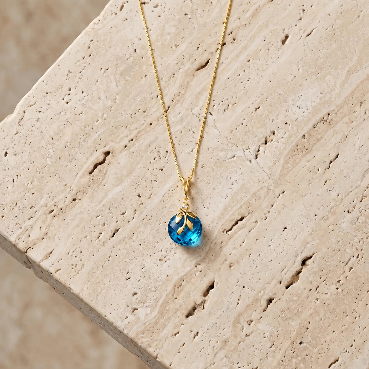 Yellow Gold Blue Topaz & Diamond — Umbertina