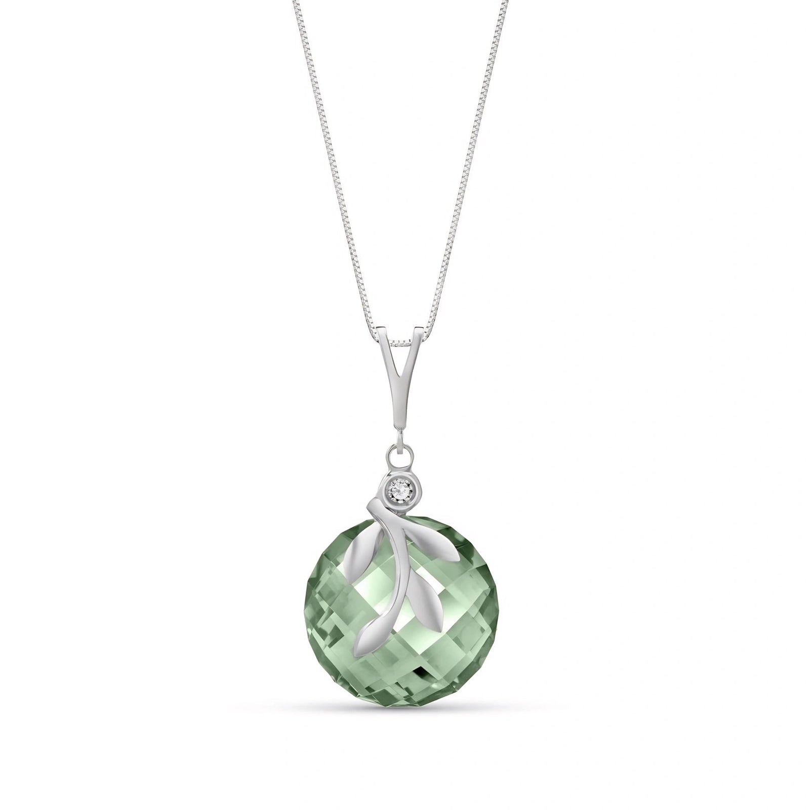 White Gold Diamond & Green Amethyst — Umbertina