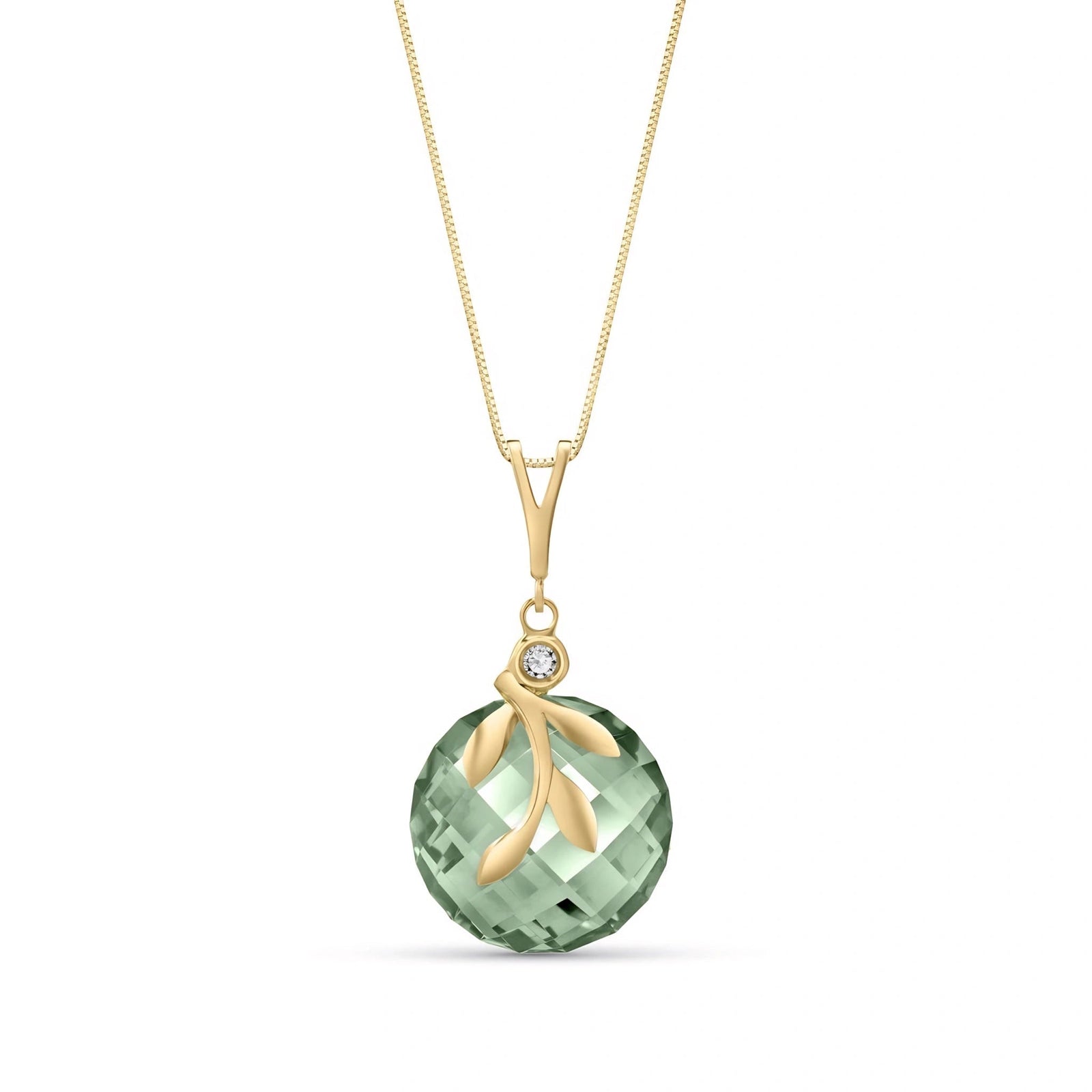 Yellow Gold Diamond & Green Amethyst — Umbertina