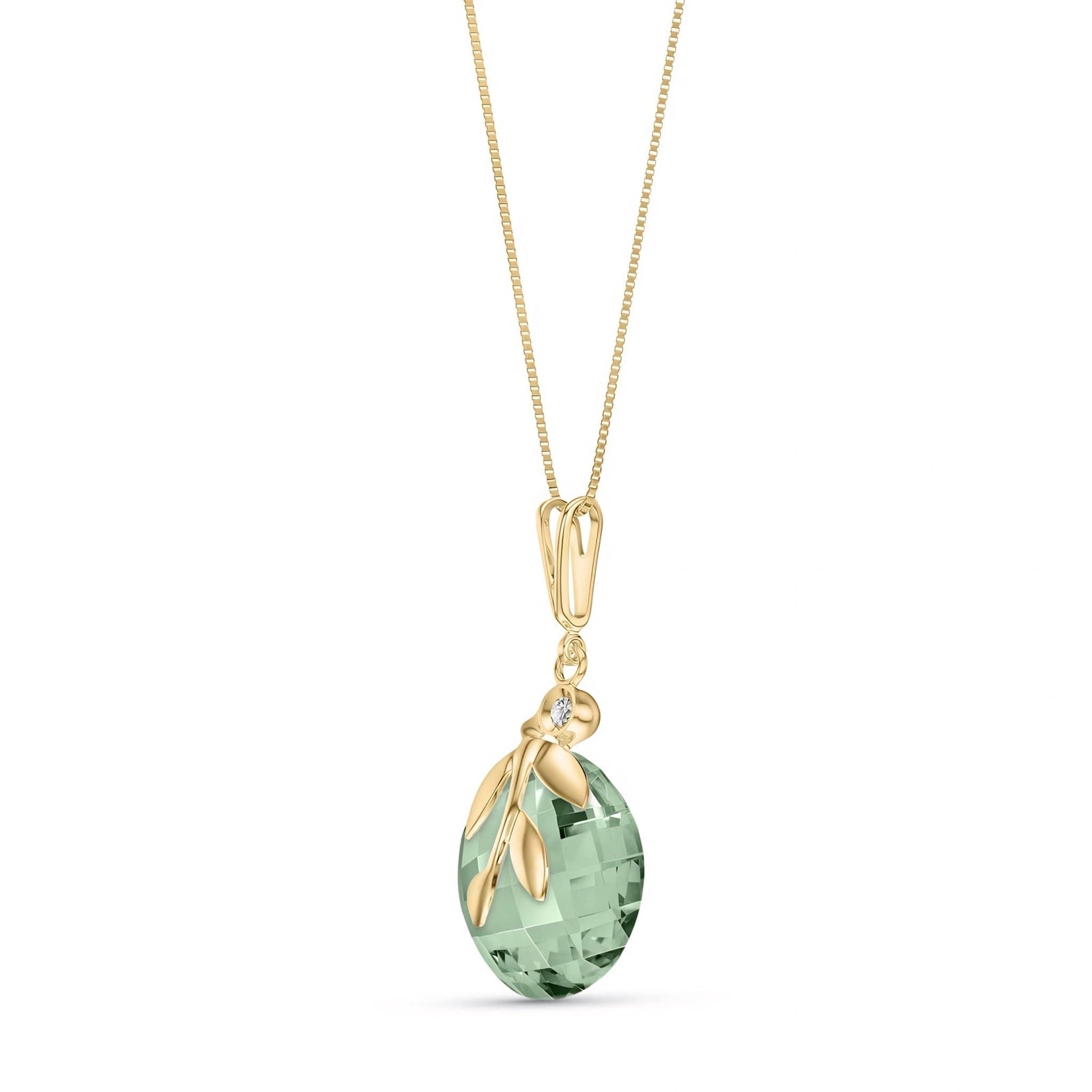 Yellow Gold Diamond & Green Amethyst — Umbertina