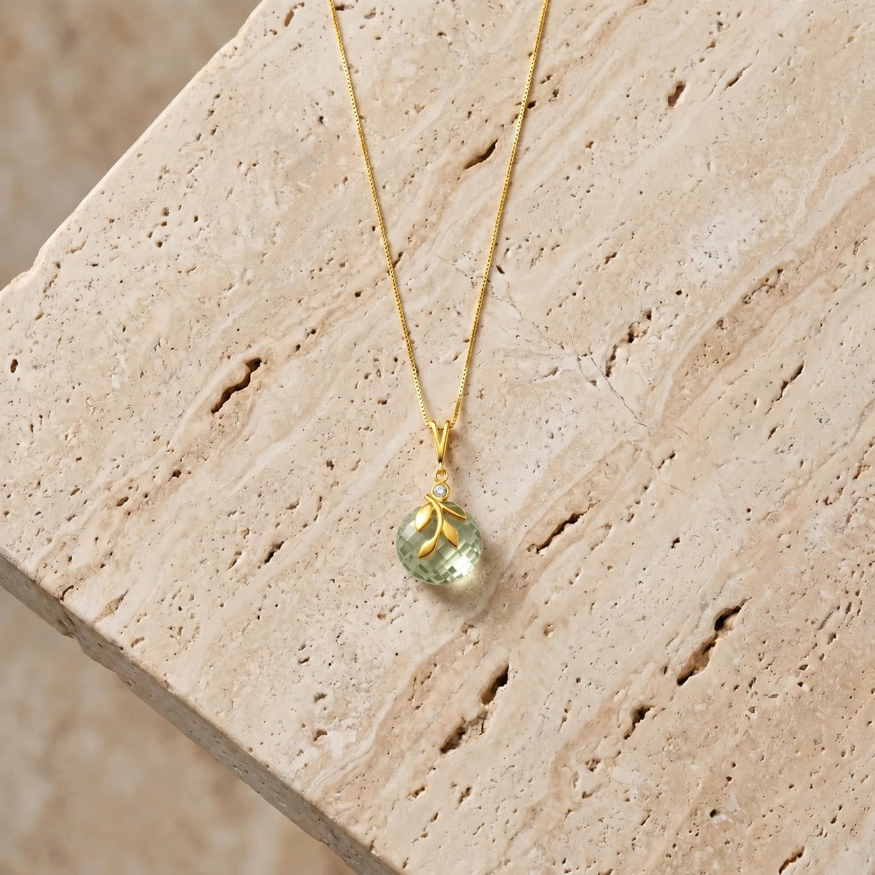 Yellow Gold Diamond & Green Amethyst — Umbertina