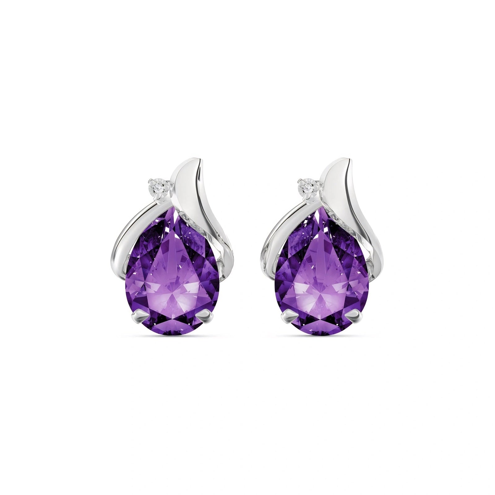 White Gold Amethyst & Diamond — Valentia