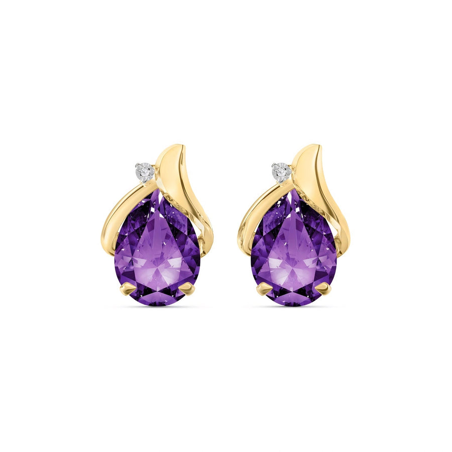 Yellow Gold Amethyst & Diamond — Valentia