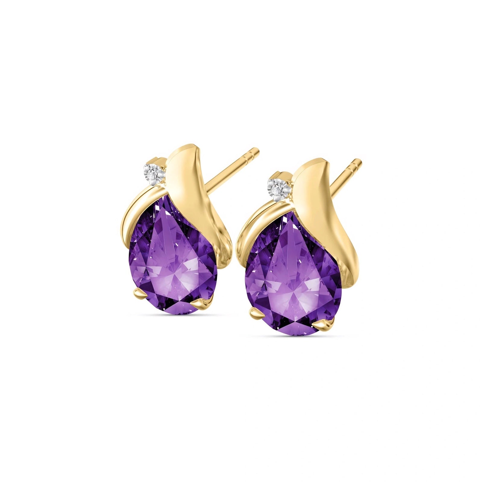 Yellow Gold Amethyst & Diamond — Valentia