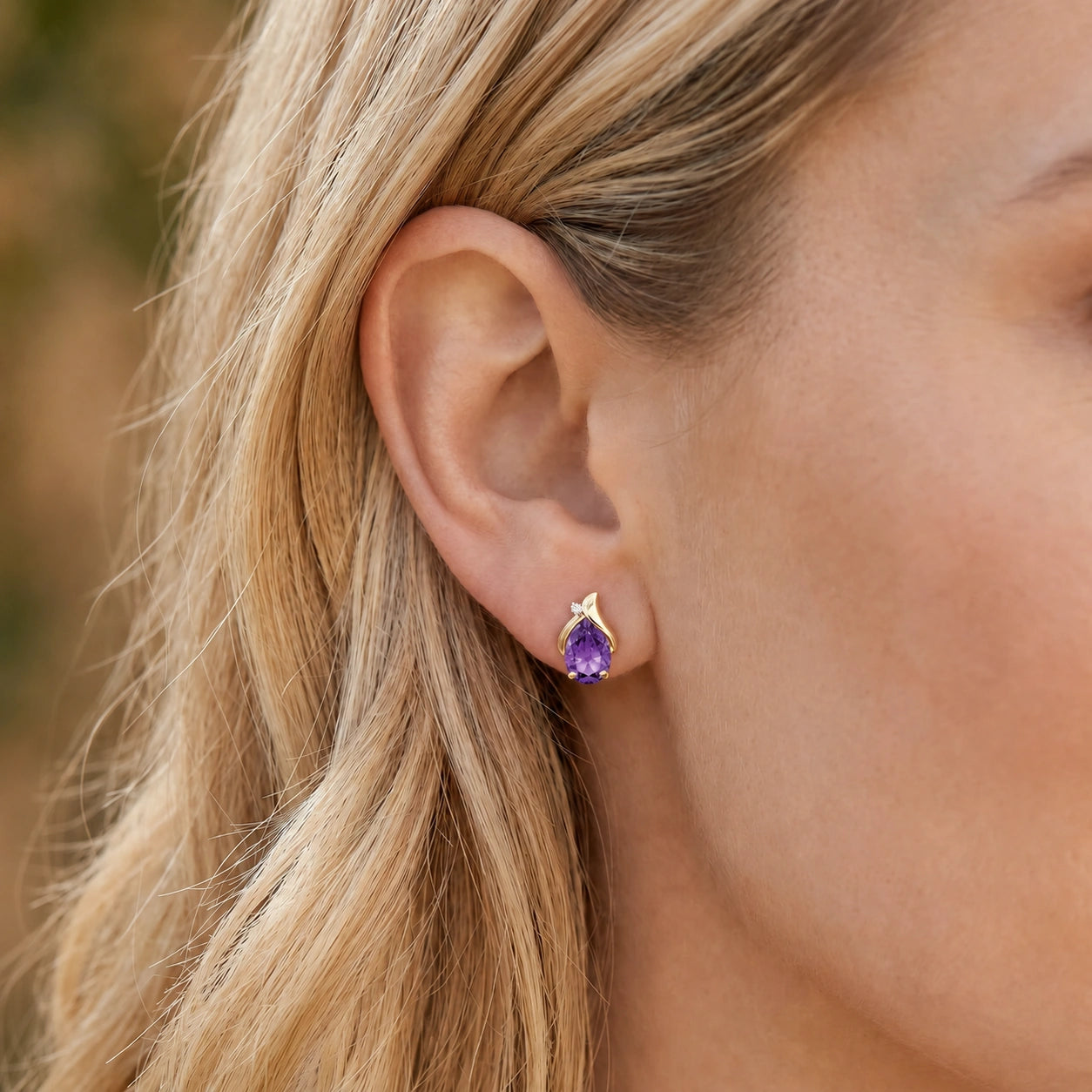 Yellow Gold Amethyst & Diamond — Valentia