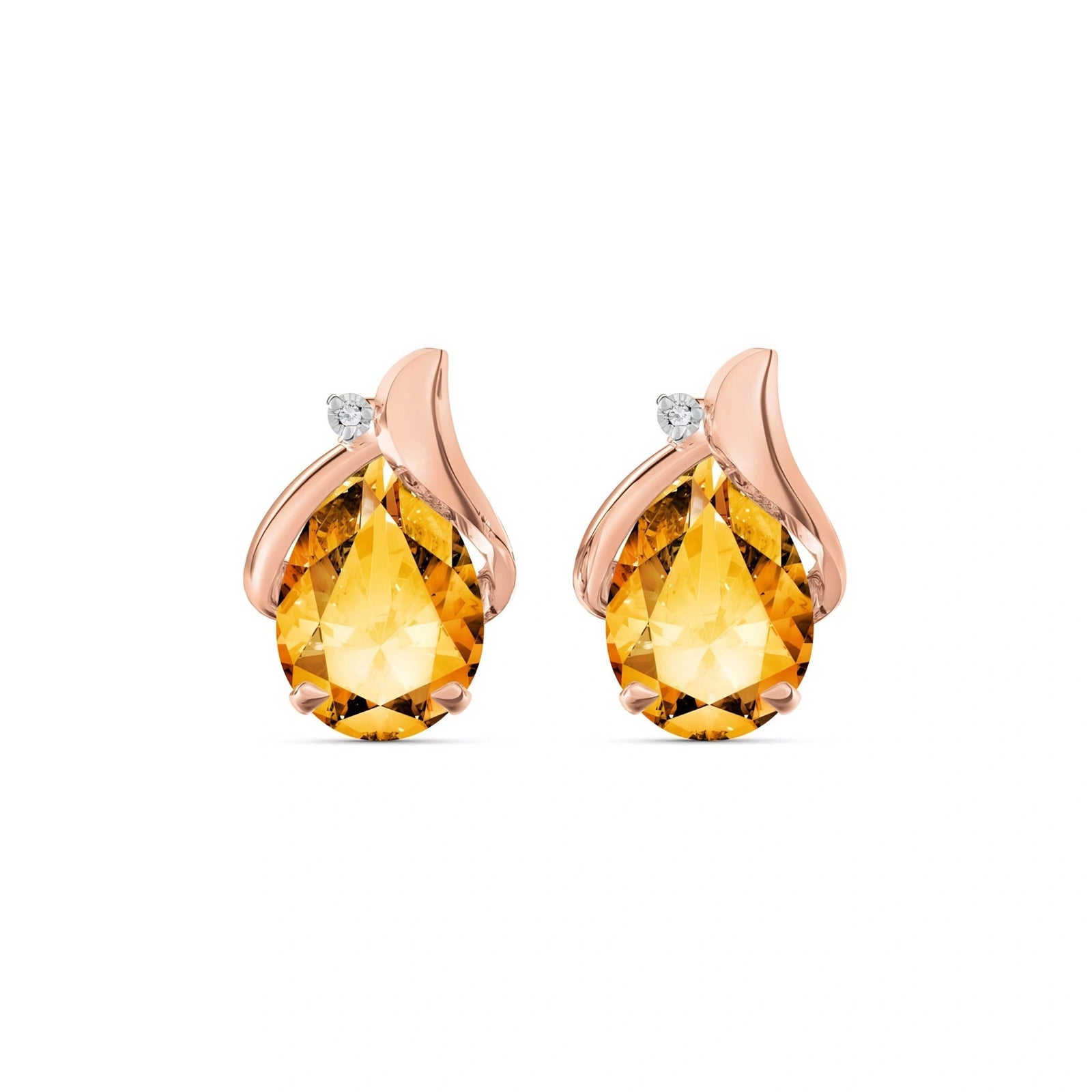 Rose Gold Citrine & Diamond — Valentia