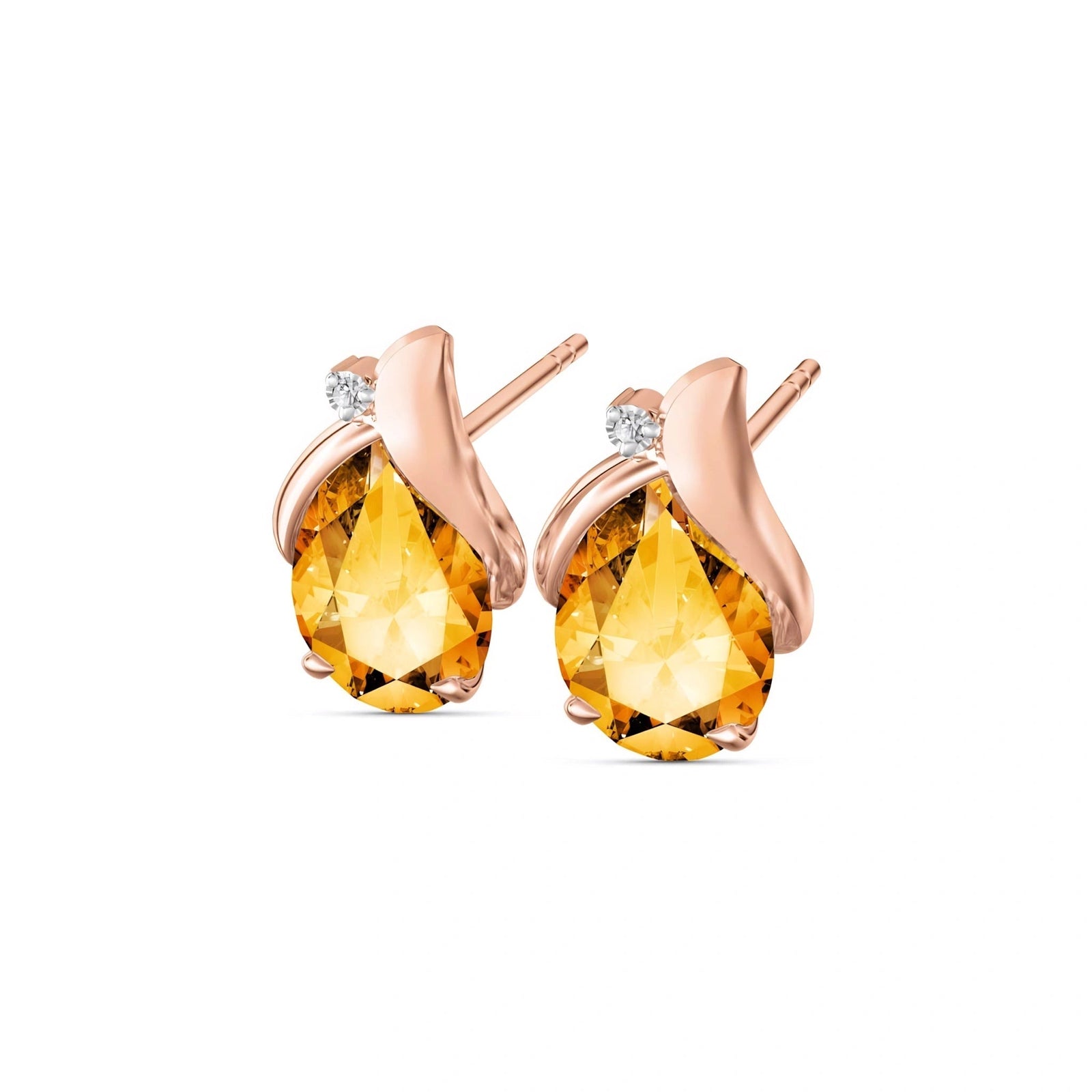 Rose Gold Citrine & Diamond — Valentia