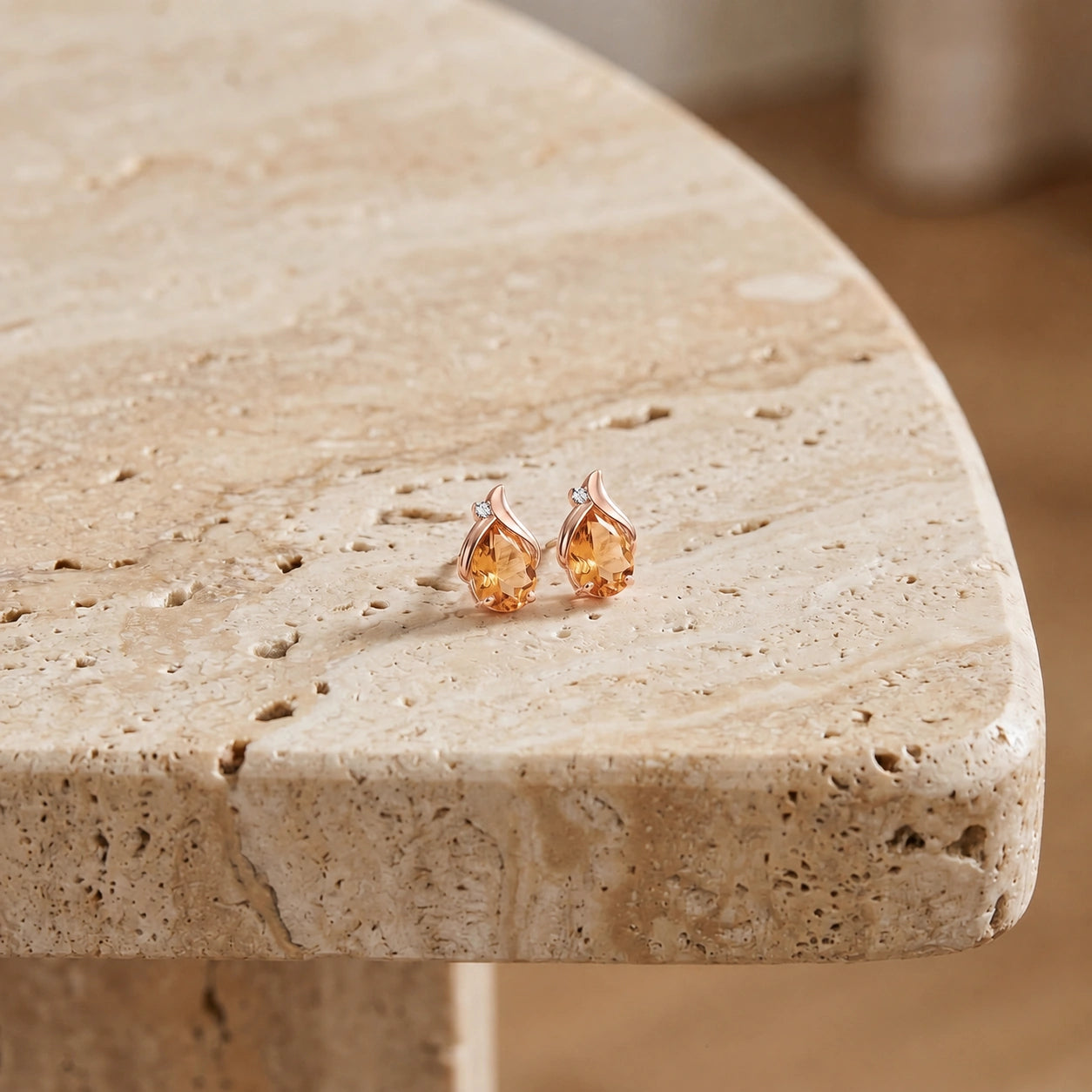 Rose Gold Citrine & Diamond — Valentia