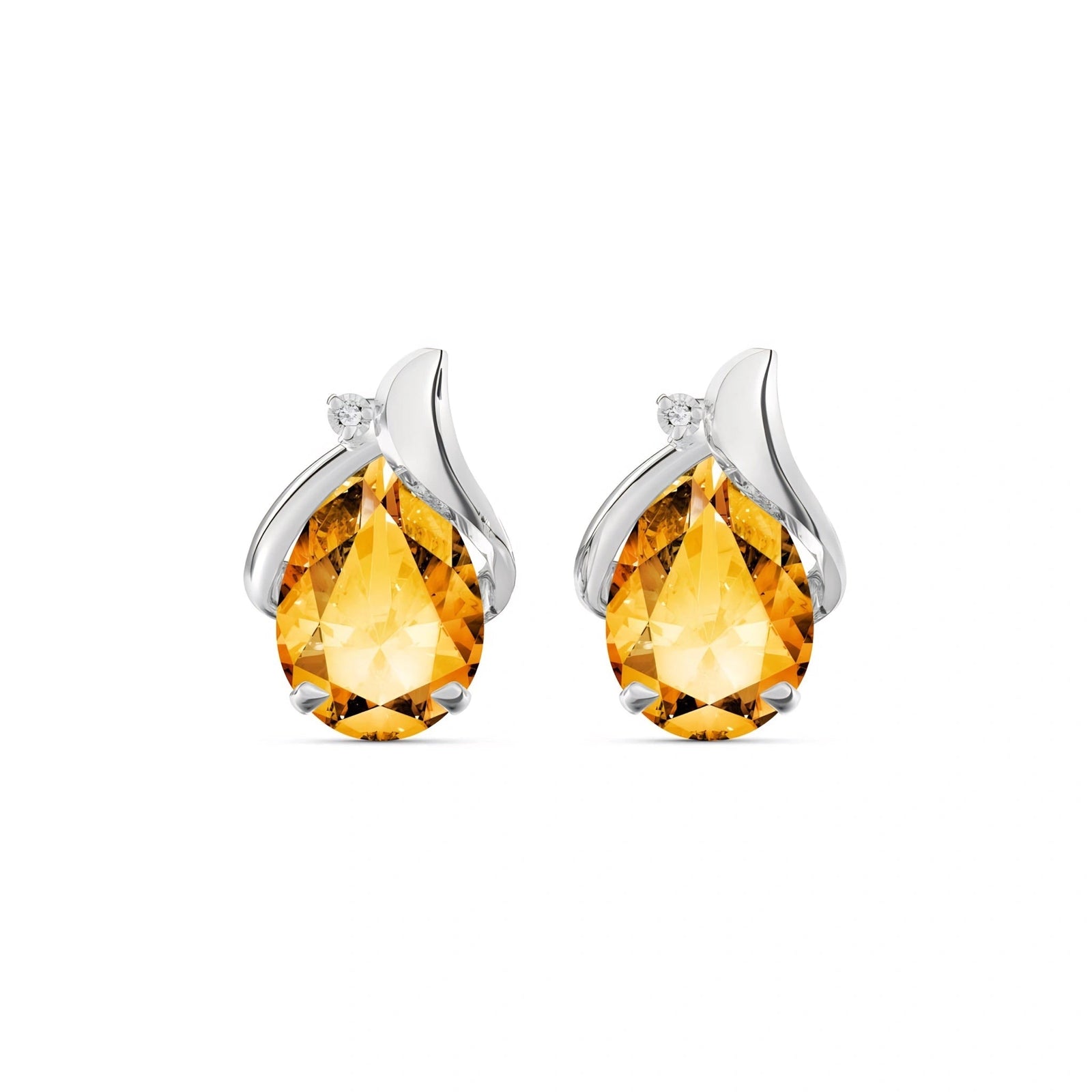 White Gold Citrine & Diamond — Valentia