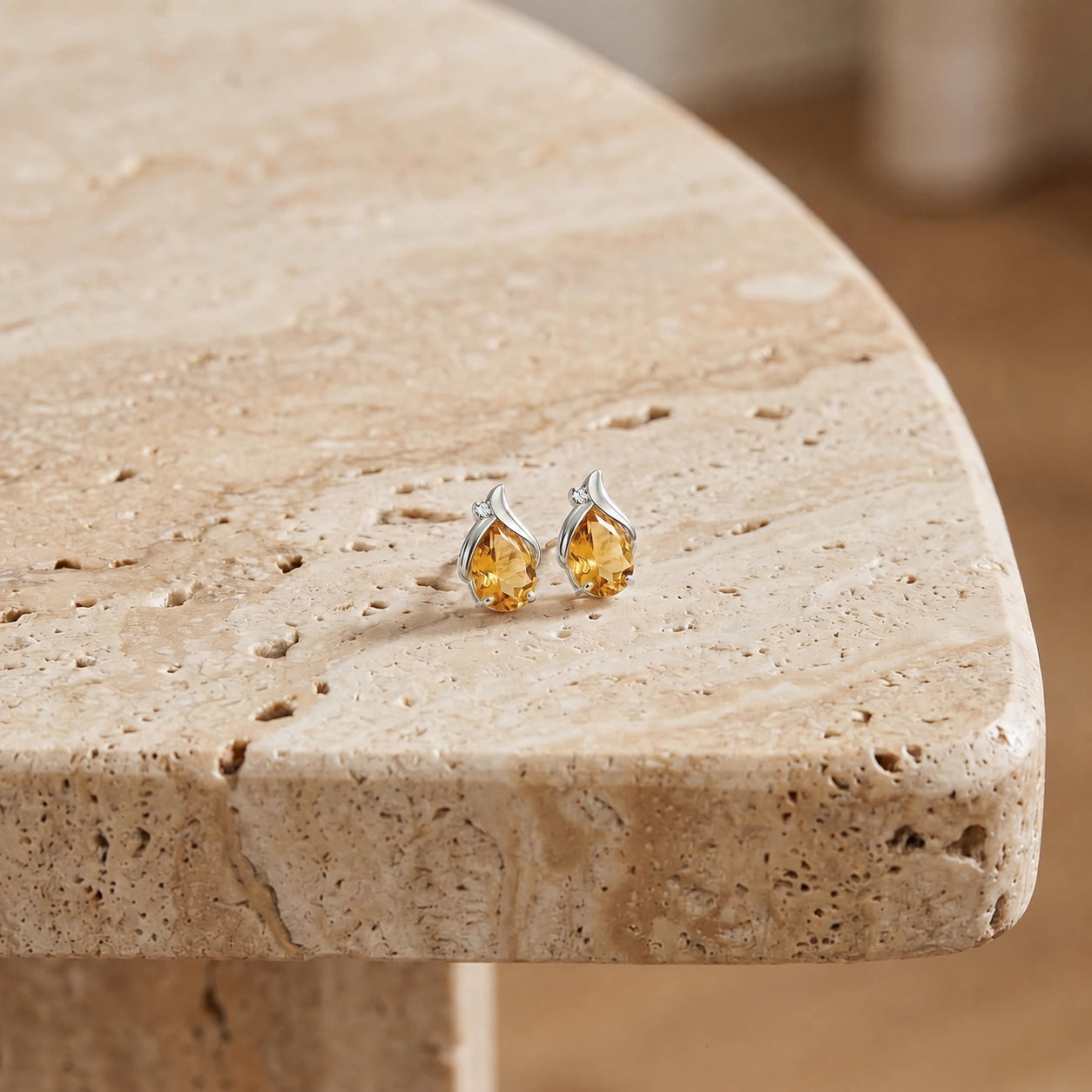White Gold Citrine & Diamond — Valentia