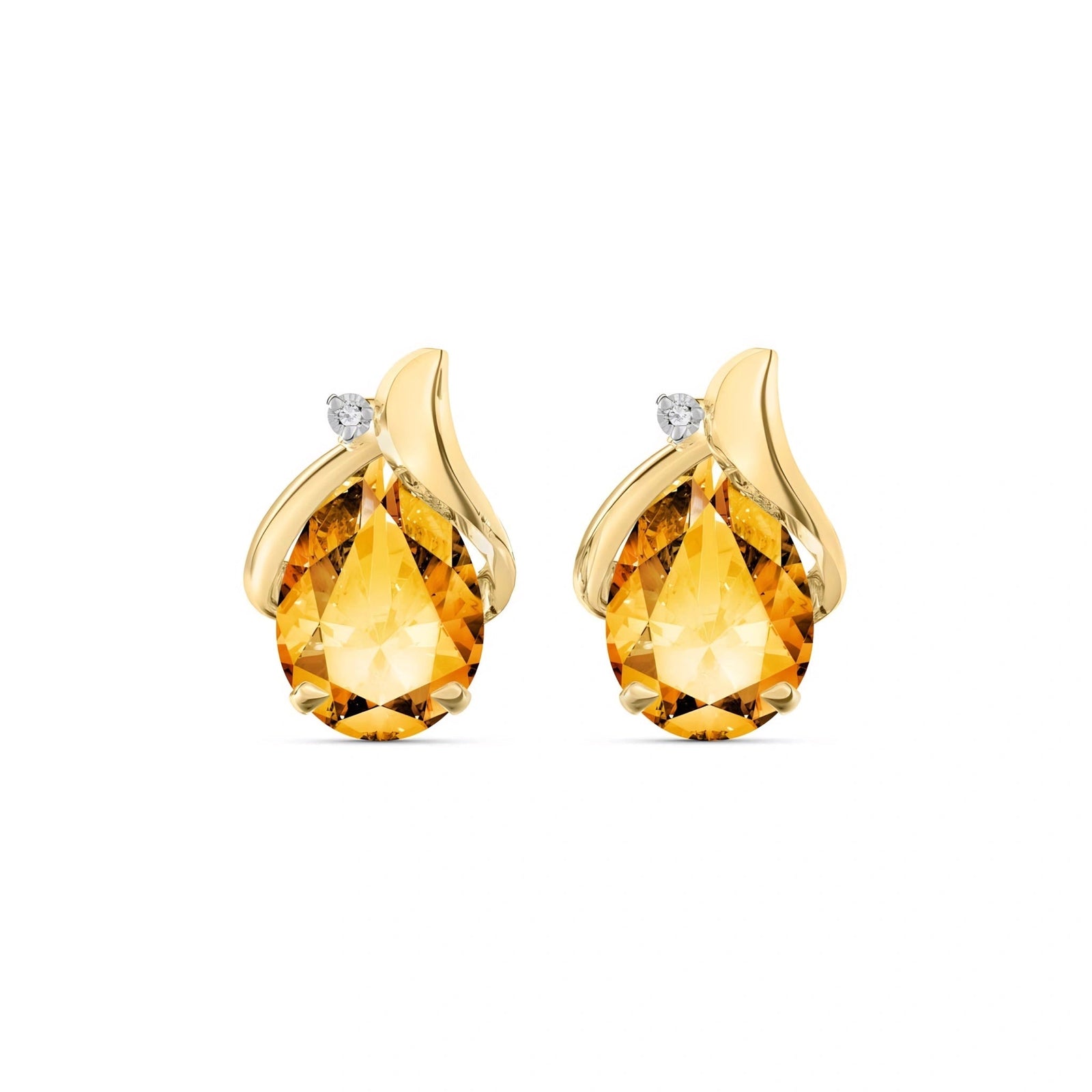 Yellow Gold Citrine & Diamond — Valentia