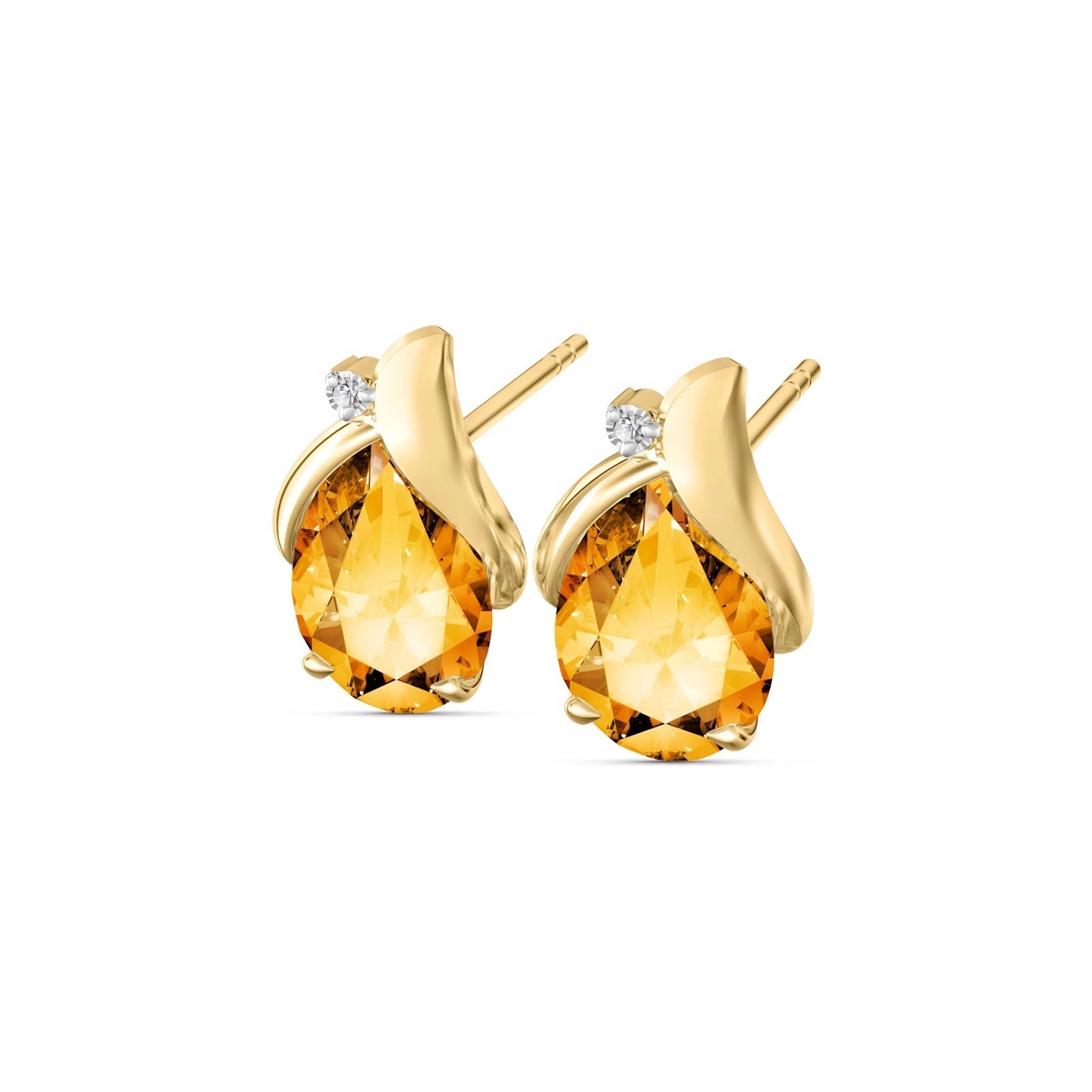 Yellow Gold Citrine & Diamond — Valentia