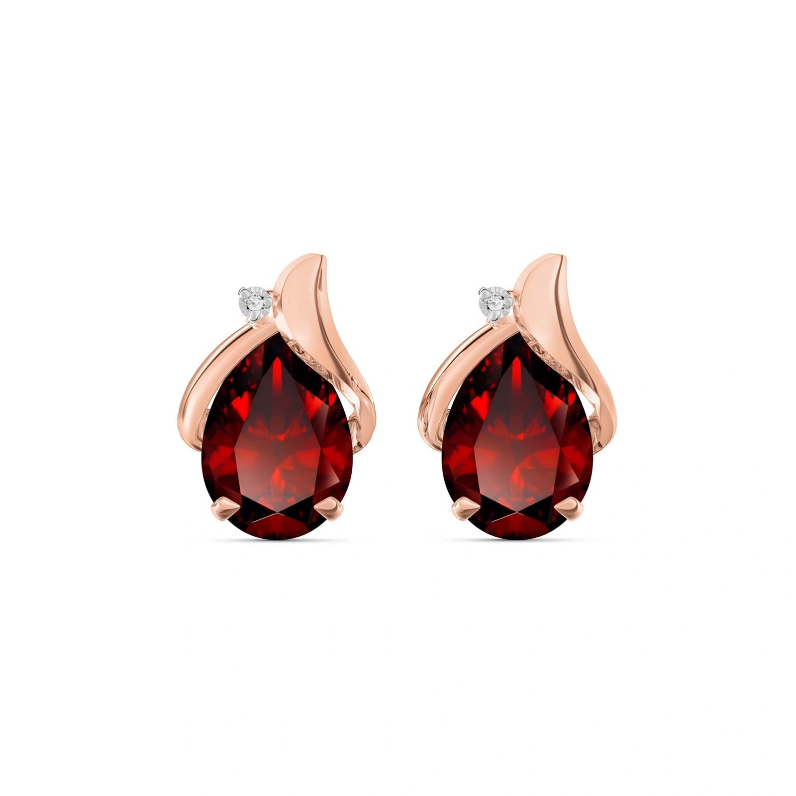 Rose Gold Garnet & Diamond — Valentia