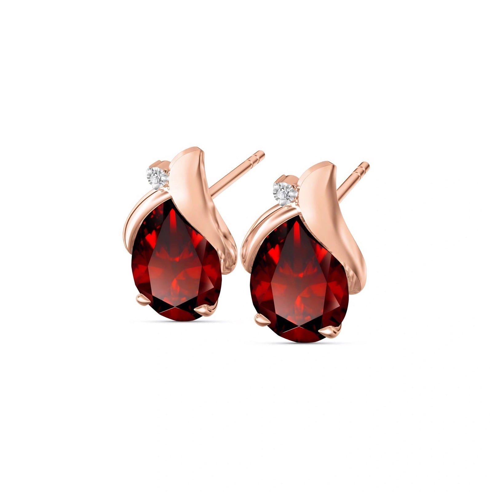Rose Gold Garnet & Diamond — Valentia