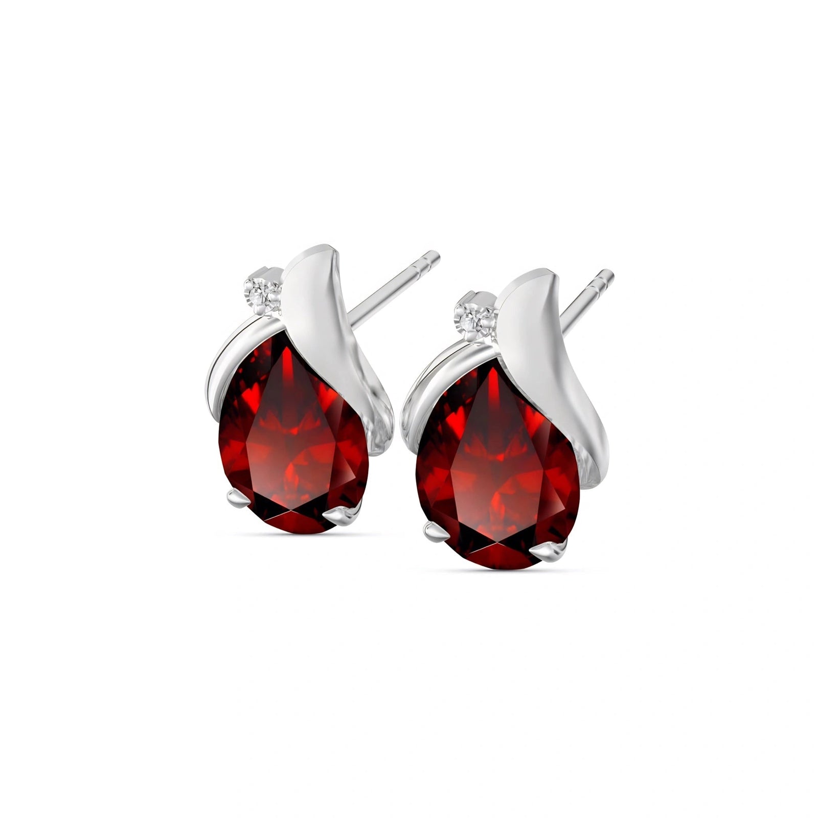 White Gold Garnet & Diamond — Valentia