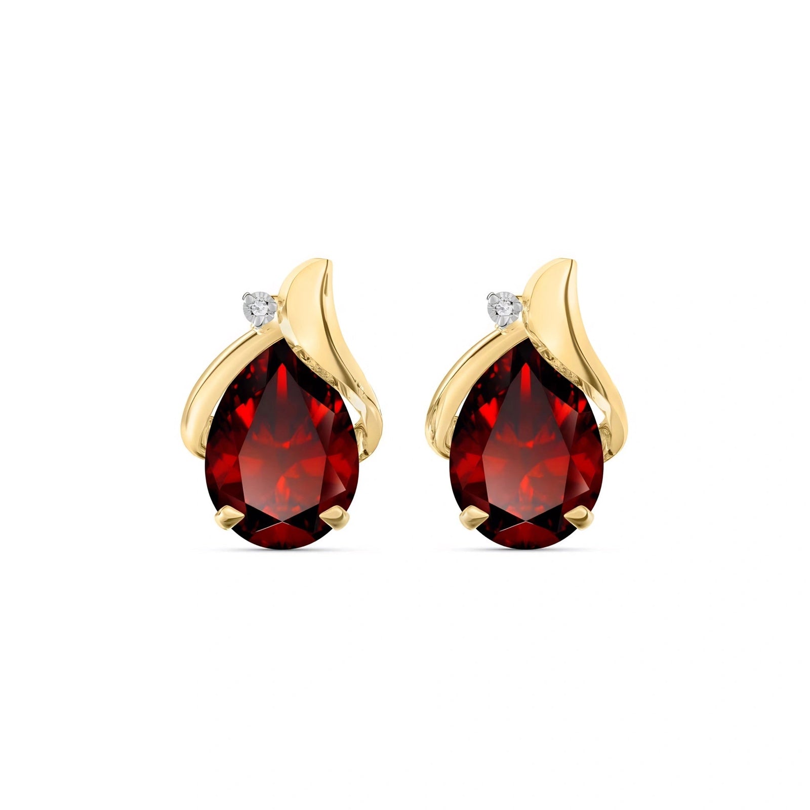 Yellow Gold Garnet & Diamond — Valentia