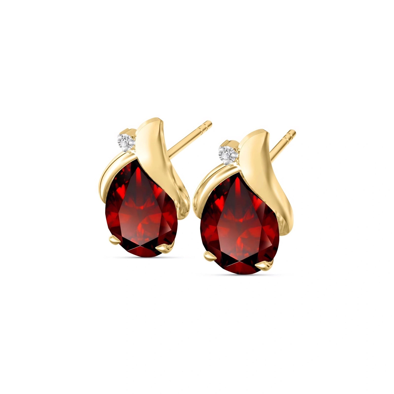 Yellow Gold Garnet & Diamond — Valentia