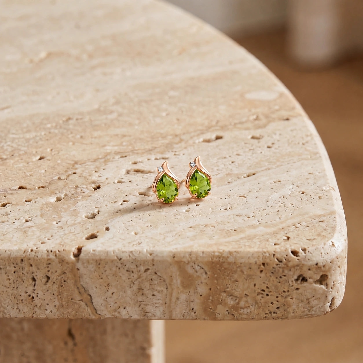 Rose Gold Peridot & Diamond — Valentia