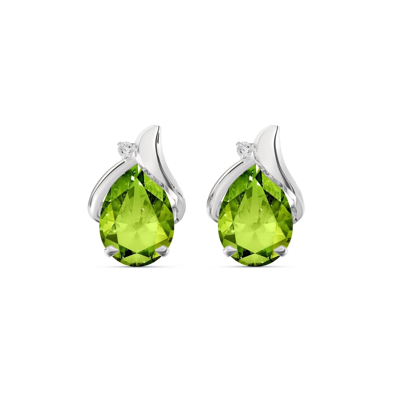 White Gold Peridot & Diamond — Valentia