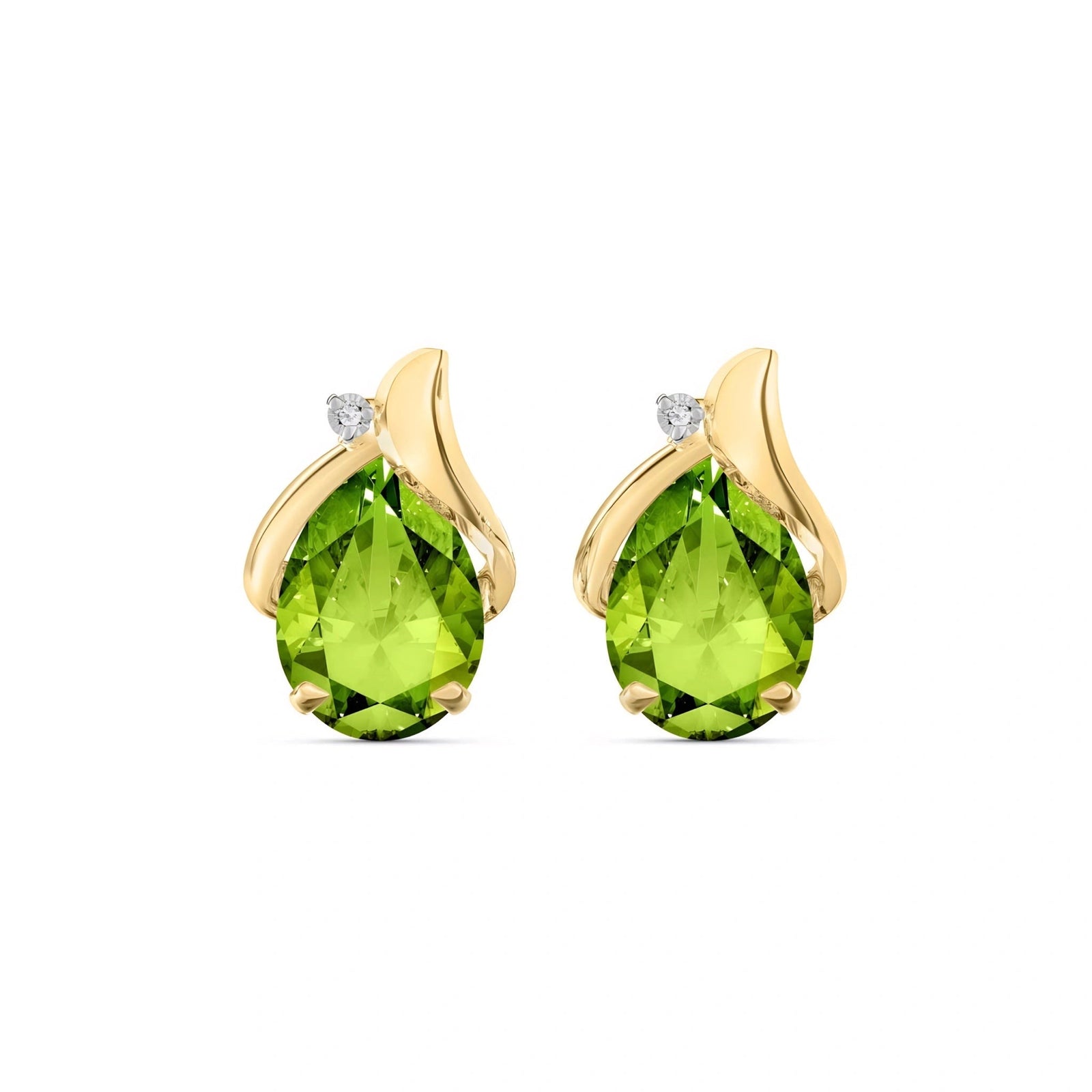 Yellow Gold Peridot & Diamond — Valentia