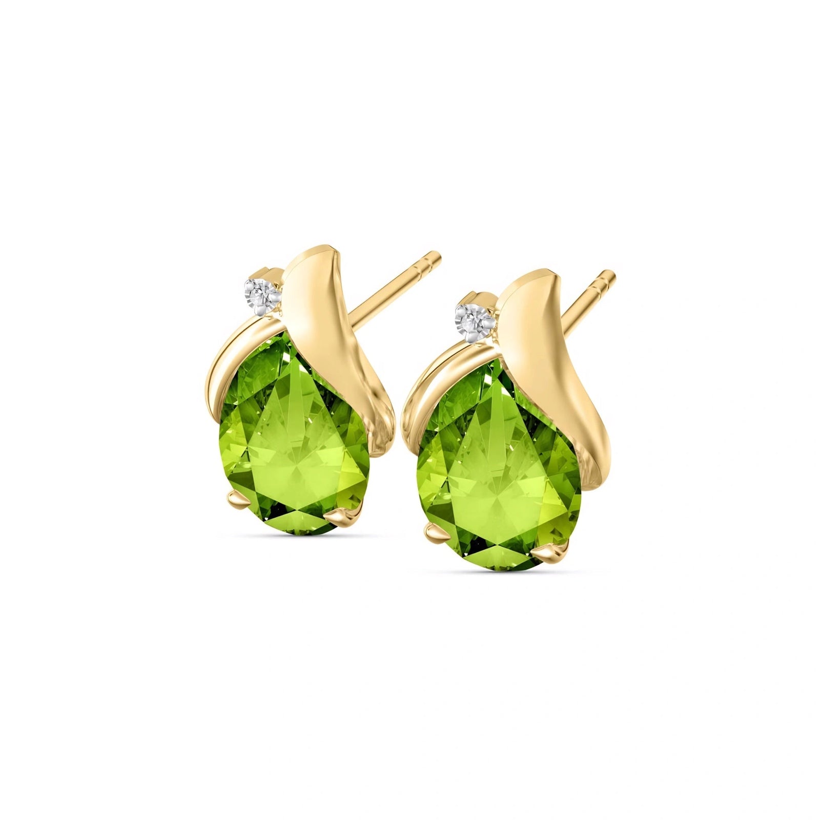 Yellow Gold Peridot & Diamond — Valentia