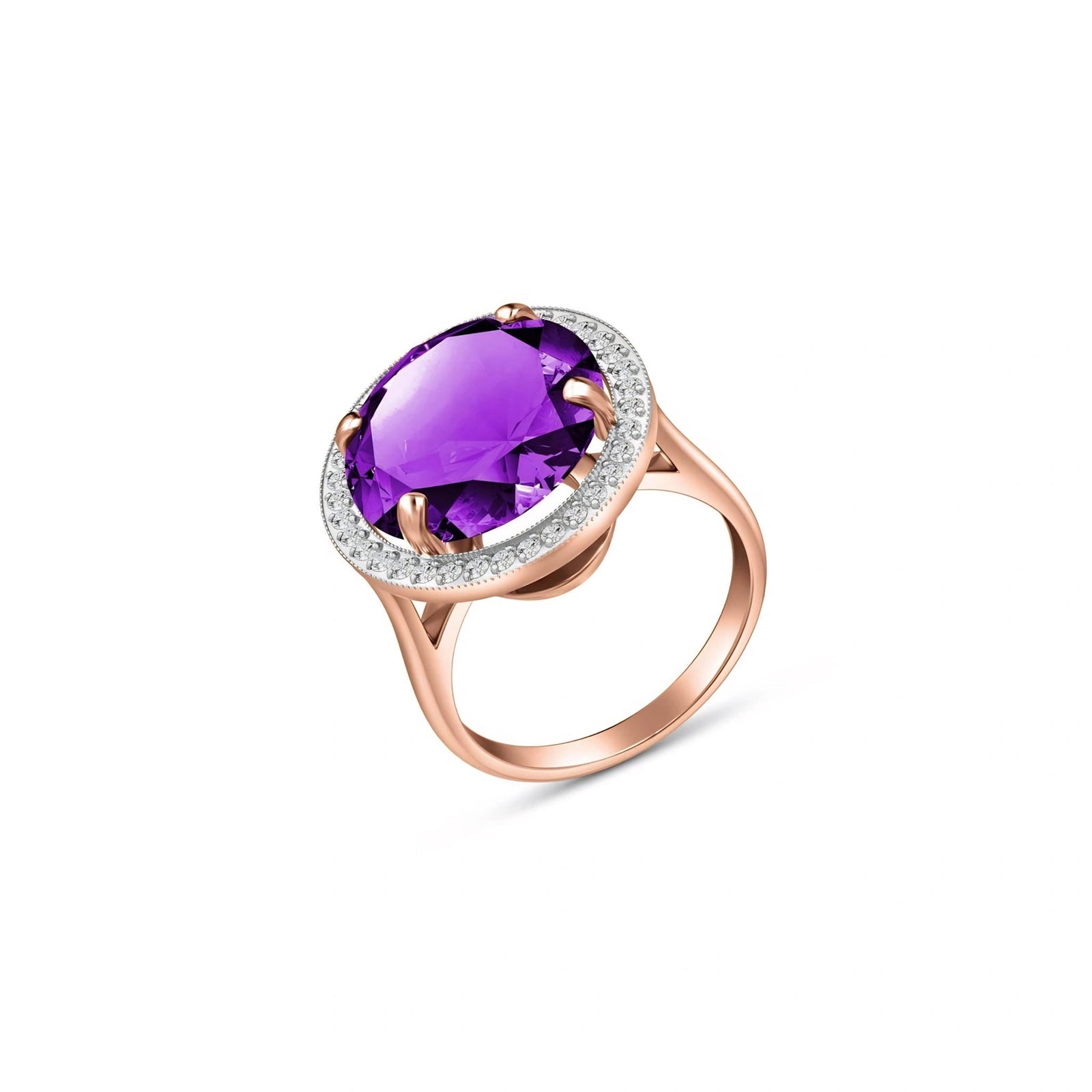 Rose Gold Ring Amethyst 10K — Cassandra