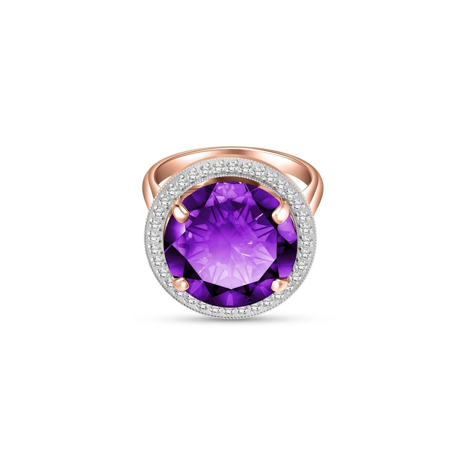 Rose Gold Ring Amethyst 10K — Cassandra