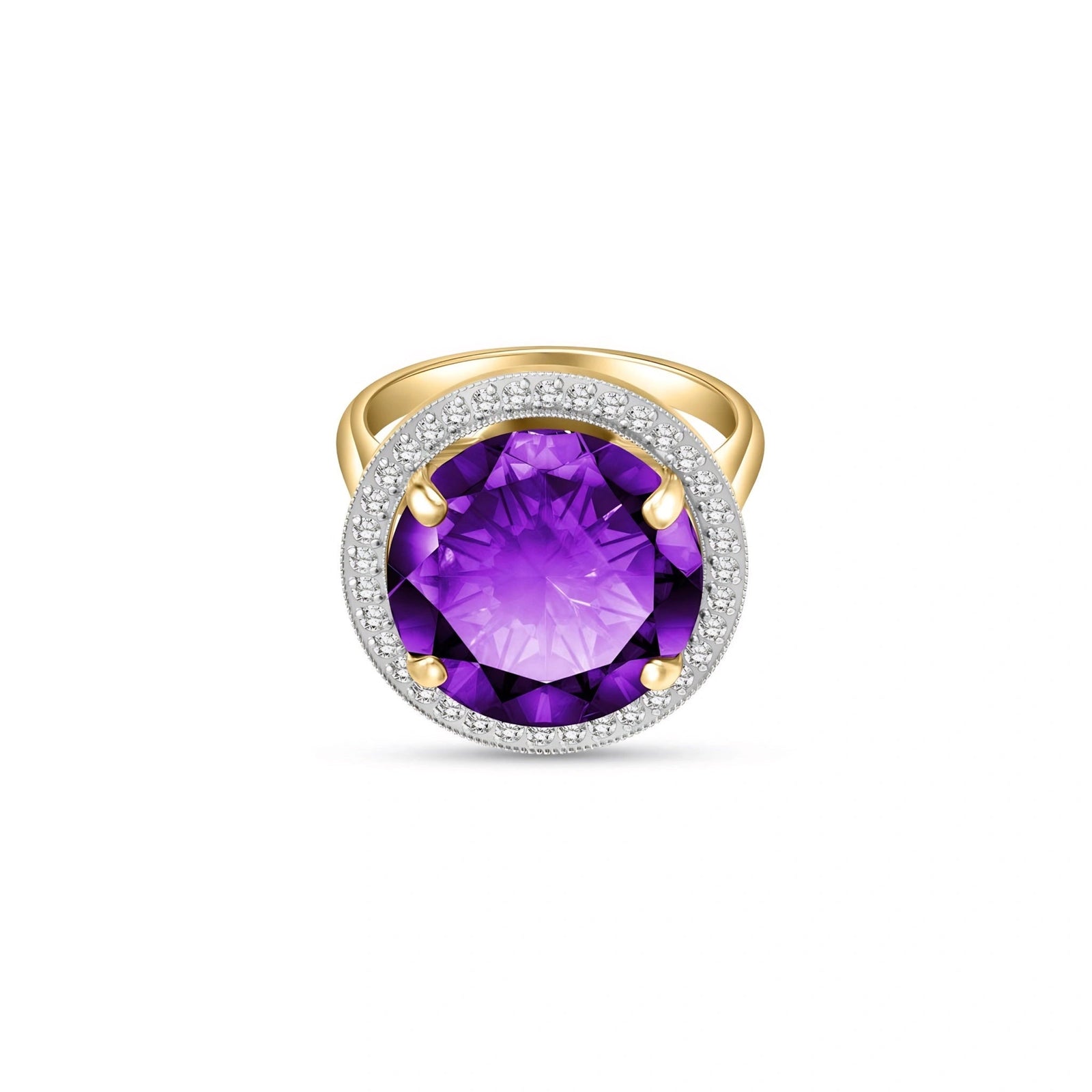 Yellow Gold Ring Amethyst 10K — Cassandra