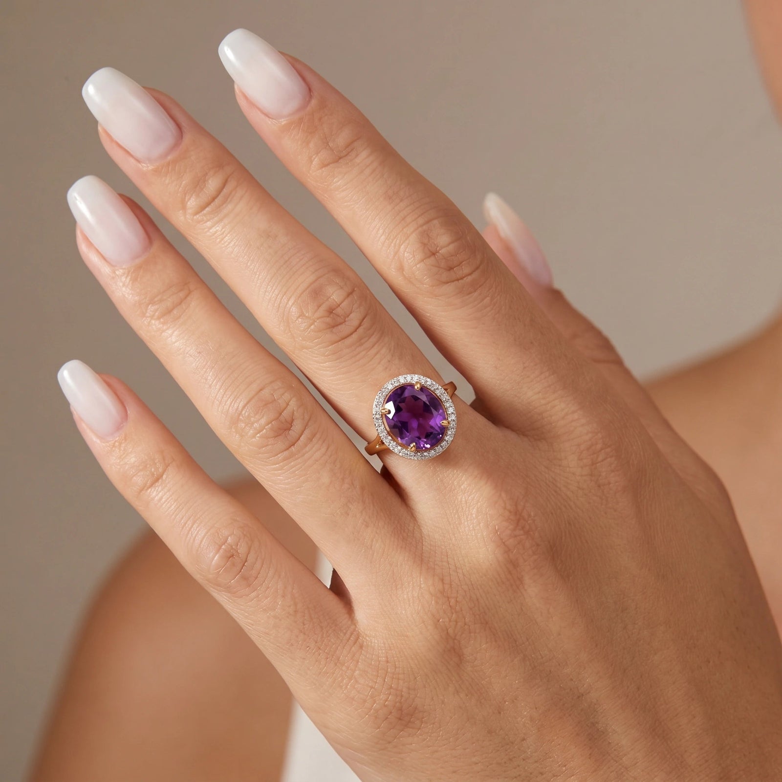 Yellow Gold Ring Amethyst 10K — Cassandra